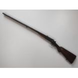 Double-barrelled hunting shotgun, wooden body, metal with decorations, length 116cm