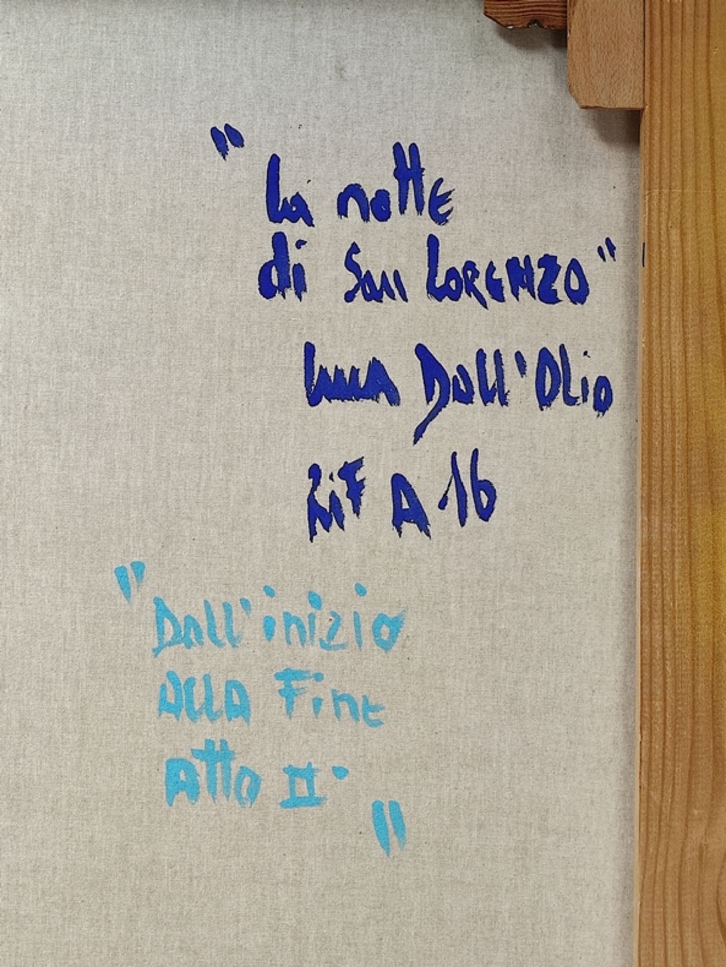 Dall'Olio, Luca (1958 Chiari) "La notte di San Lorenzo" - "Dall'inizio alla fine atto II", farbenkr - Bild 2 aus 4