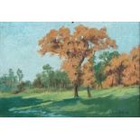 Billiard, Louis Victor Marie (1864 Caen - 1952 Bordeaux) "Autumn Landscape", oil on panel, landscap