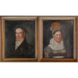 Portrait painter (18th/19th century) Two portraits of the married couple, oil on canvas, size of ea