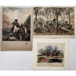 Convolute graphics militaria, 3 parts, consisting of "Napoleon in Spanien", hand-coloured steel eng