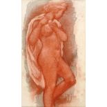 Bessenich, Carl Jerome (1893 Gladbach - 1973 Dornach) "Standing Female Nude", watercolour on laid p