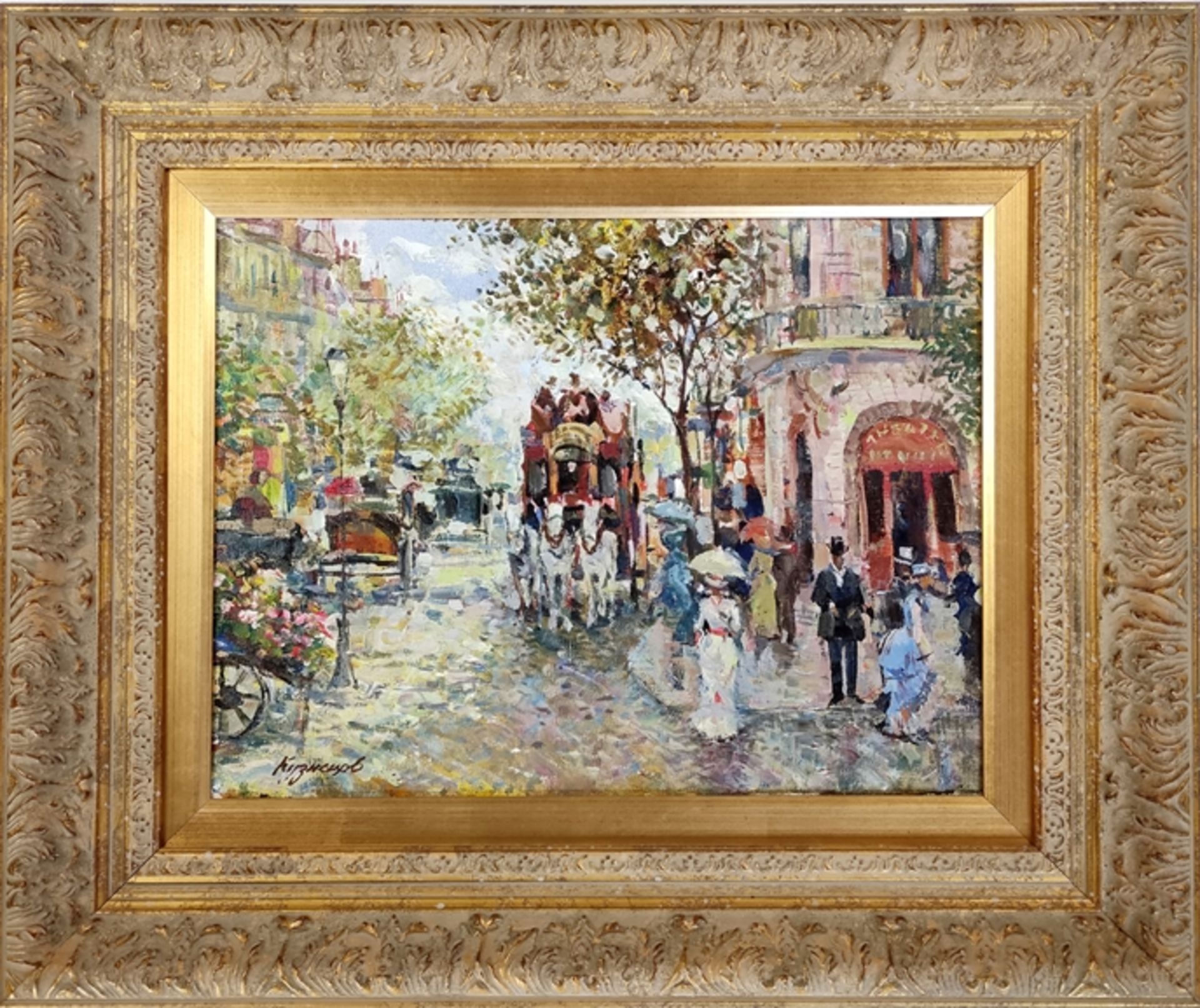 Kuznetsov, Alexander (1957) "Street View", probably France, in impressionist manner, oil on canvas, - Image 2 of 4