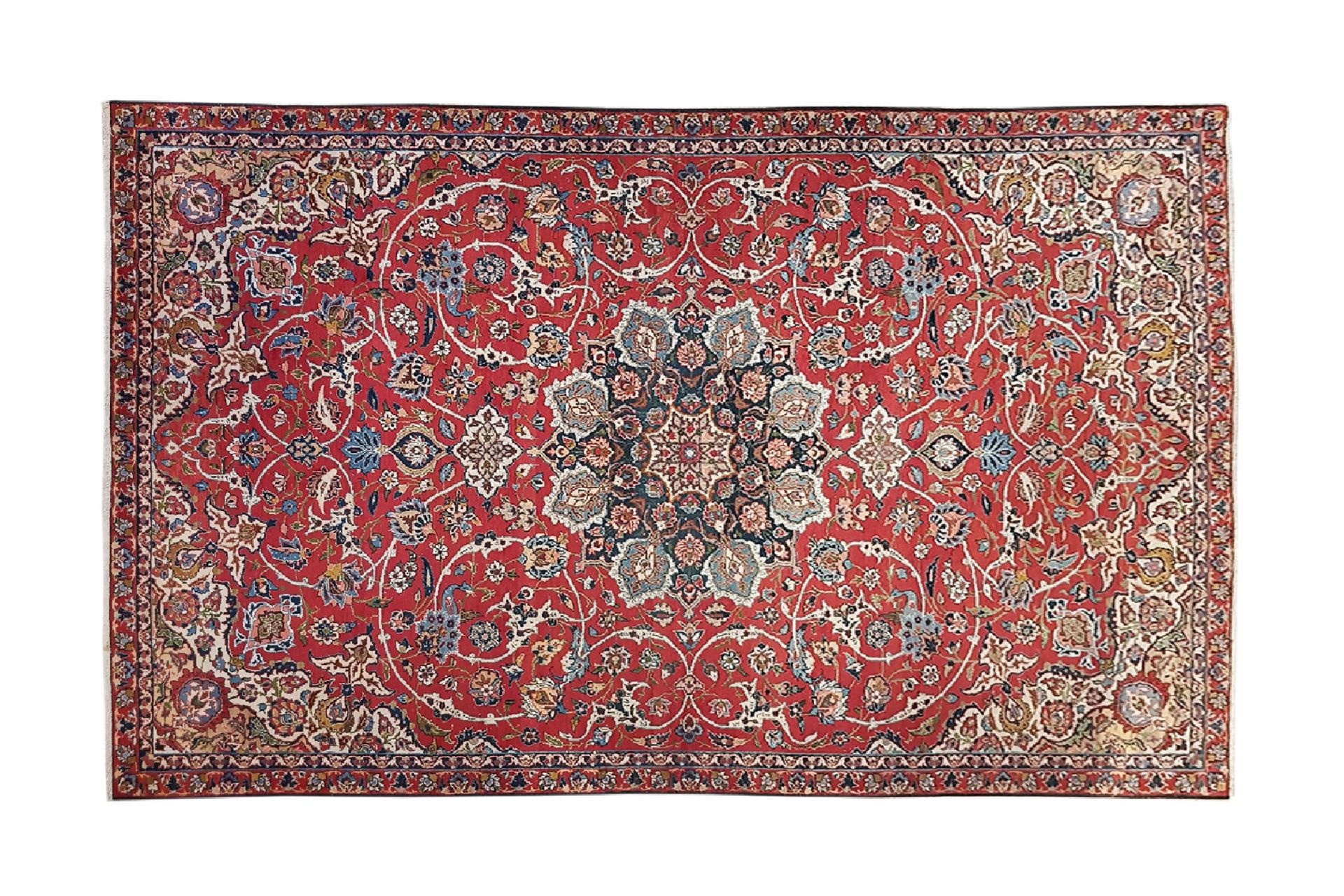 Isfahan Woll-Teppich, 1920-1930 | Isfahan wool carpet, 1920-1930 - Bild 2 aus 2