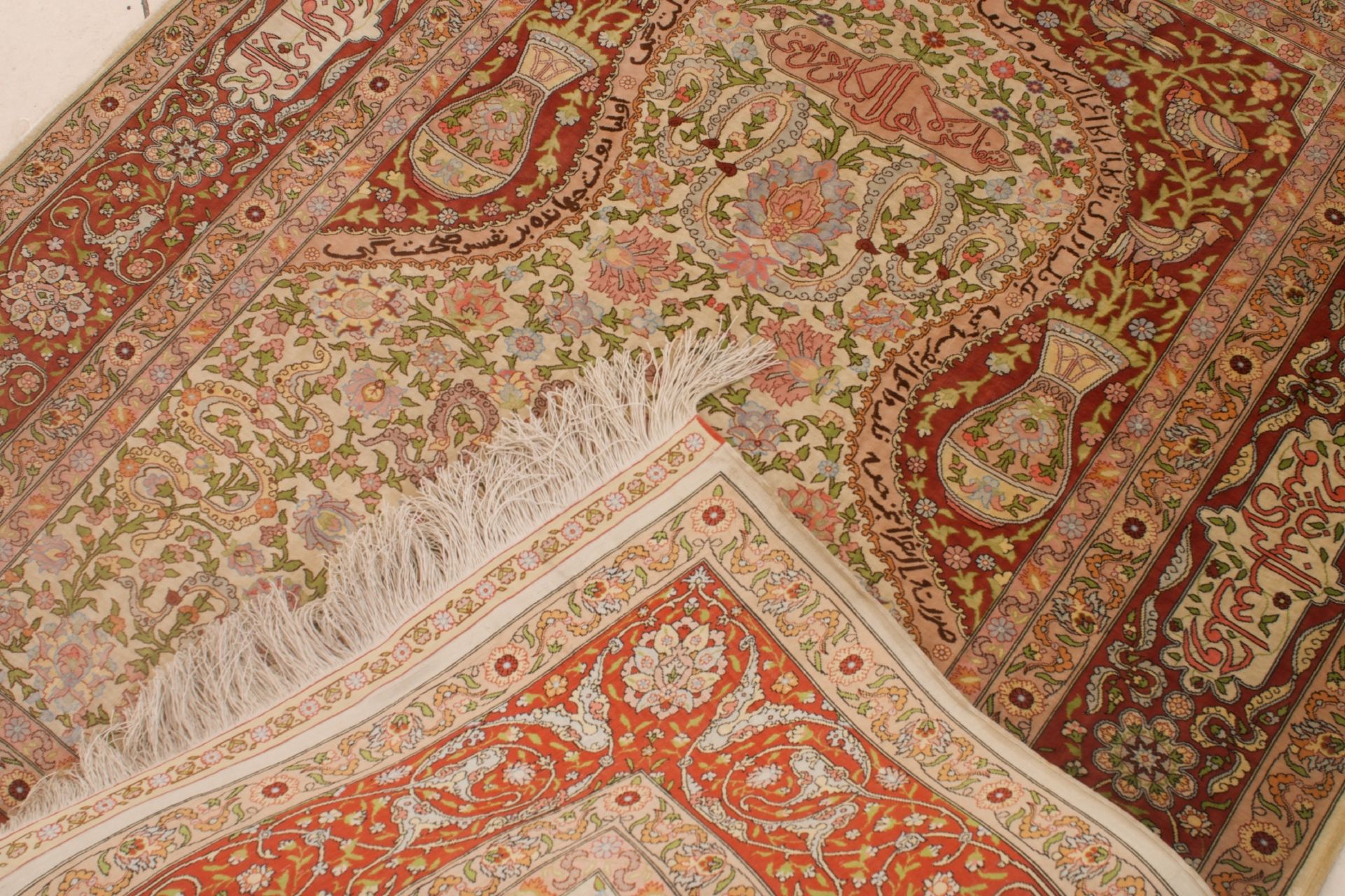 Hereke Teppich Seide Tuerkei | Hereke carpet silk Turkey - Image 3 of 5