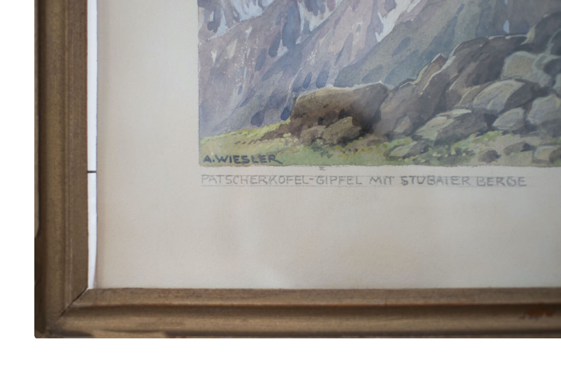 Adolf Wiesler 1878-1958, Patschakofel Gipfel mit Blick auf Stubaier Berge | Adolf Wiesler 1878-1958, - Bild 3 aus 5