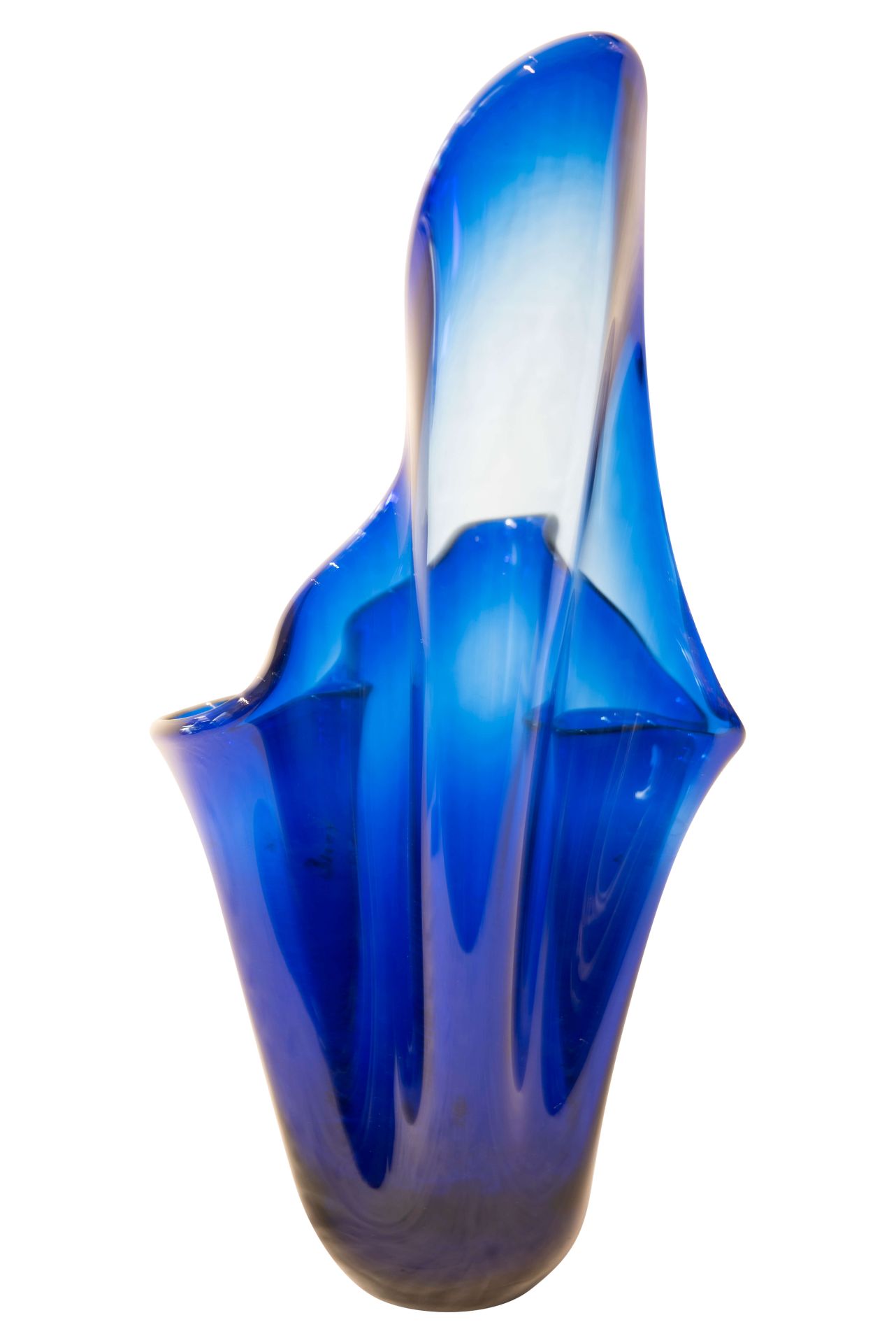 Kobaltblaue Glasvase aus Polen | Vase Made of Cobalt Blue Glass - Bild 3 aus 5