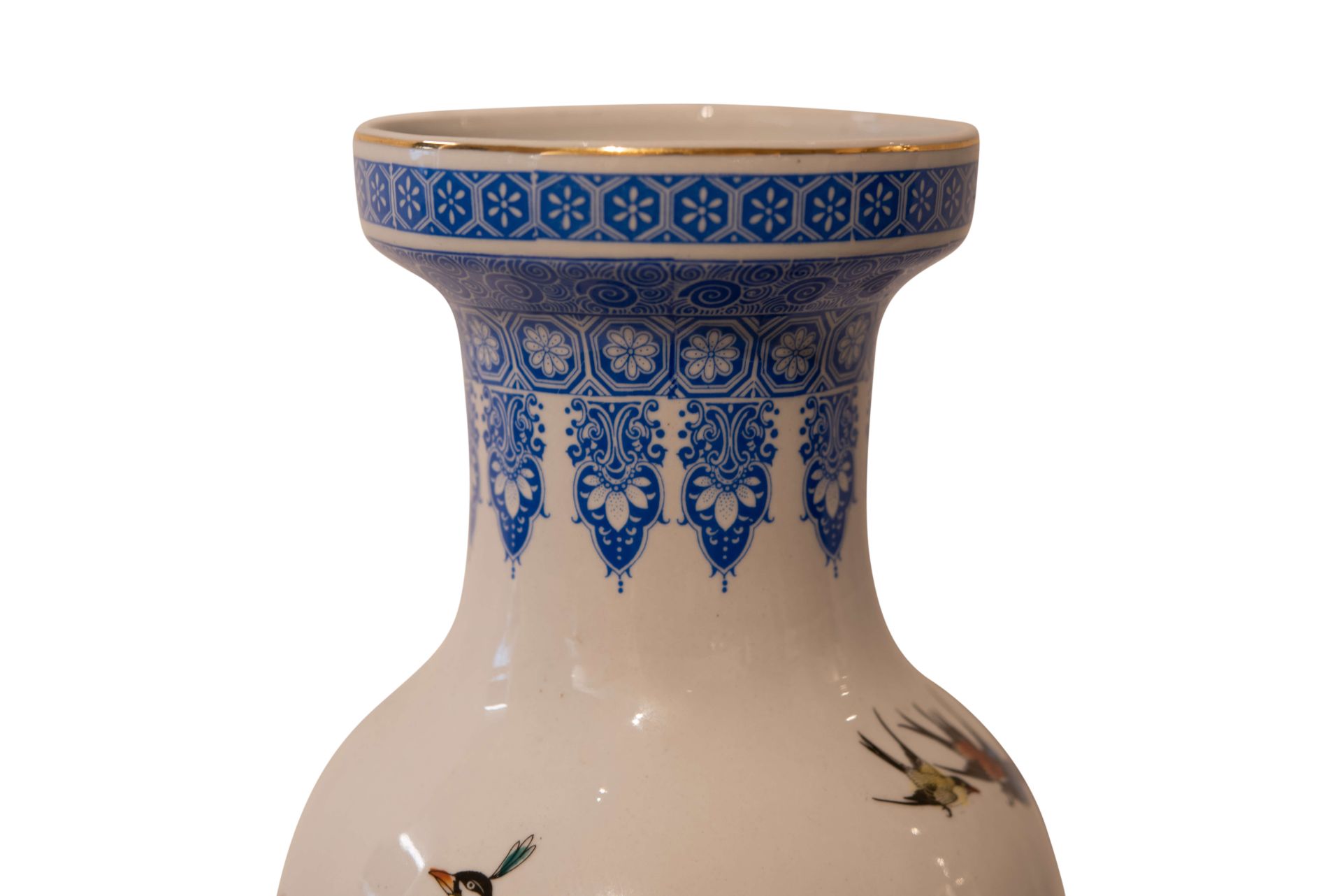 Chinesische Vase mit Pfau Motiv Keramik Glasiert | Chinese Vase With Peacock Motif, Ceramic Glazed - Image 2 of 5