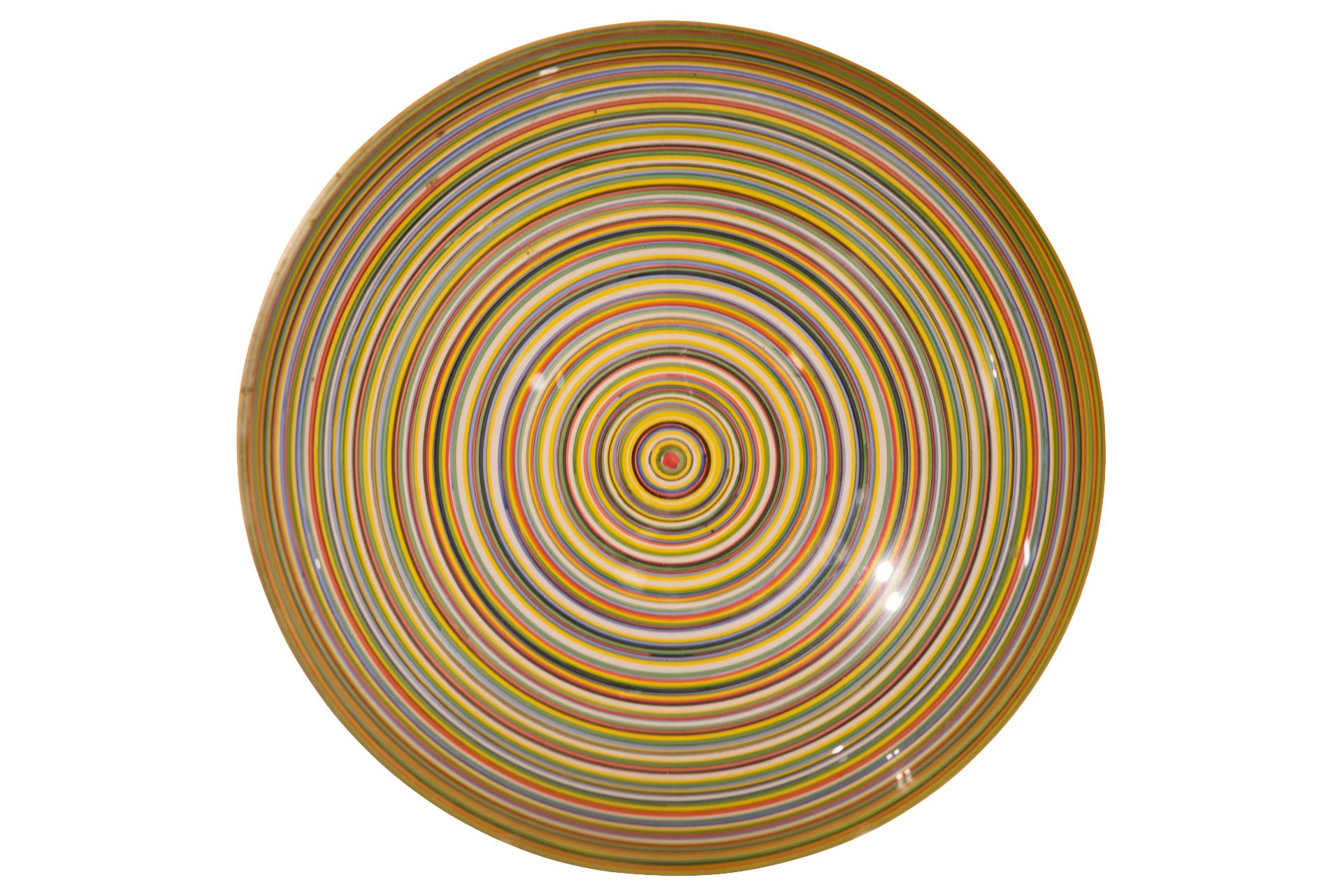 Glas Schale bunt bemalt | Glass Bowl Painted with Colorful Circles