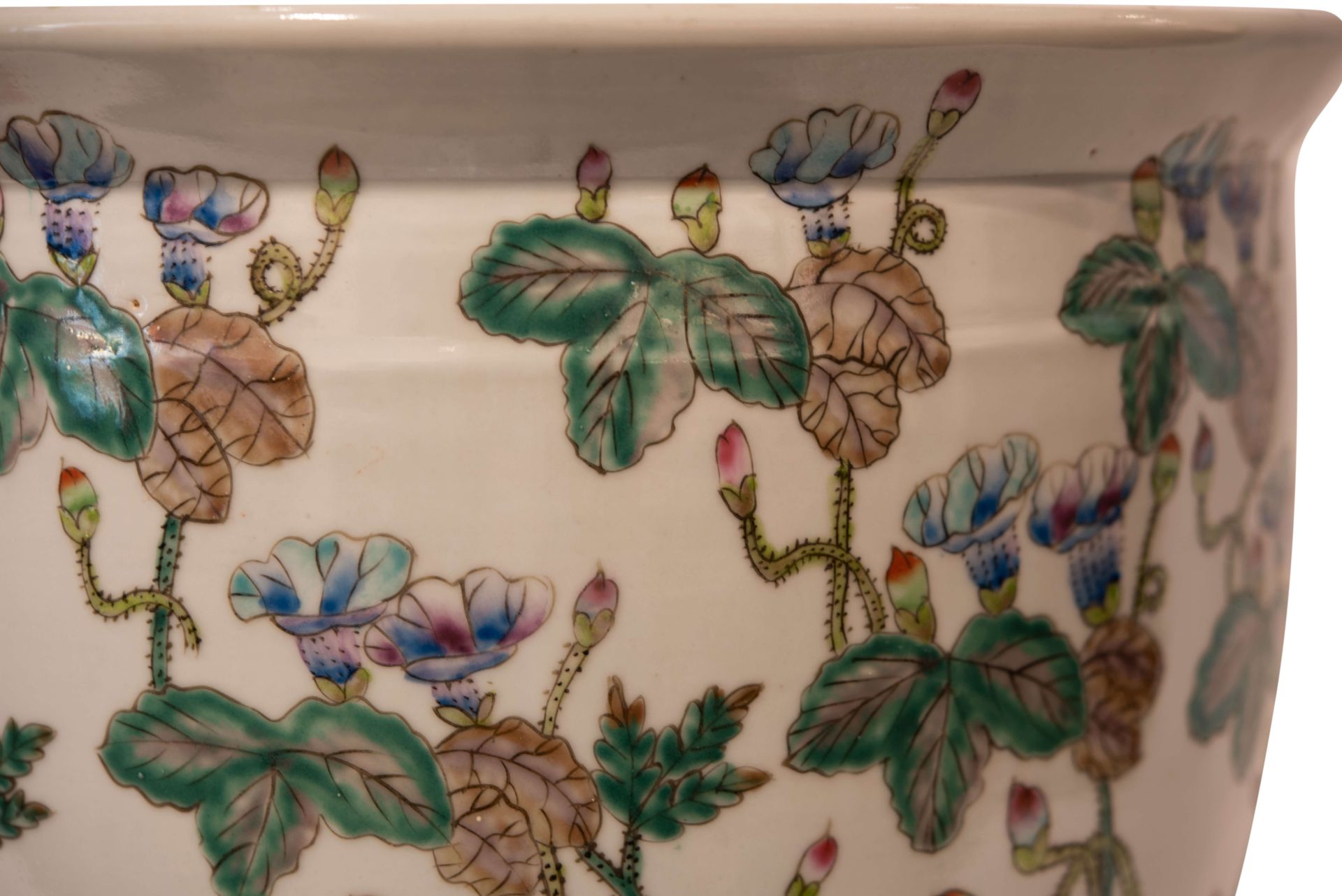 Keramikgefäß (Fischtopf)  Blumenmotive Asiatisch 20 Jahrhundert | Ceramic Vessel With Asian Floral M - Bild 3 aus 5