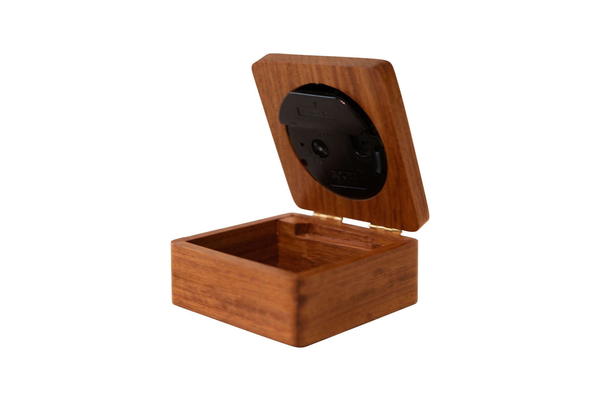 Quarz Uhr in Holz Schatulle ohne Batterie | Quartz Clock in Wooden Box, without Battery - Image 3 of 5