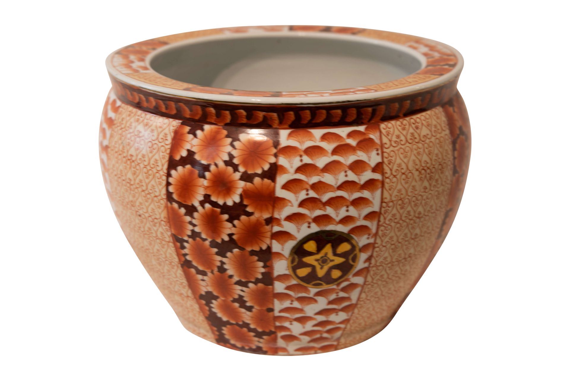 Keramikgefäß (Fischtopf) Blumenmotive Asiatisch 20 Jahrhundert | Ceramic Vessel With Asian Floral Mo