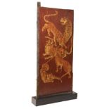 Tibetanische Türverkleidung mit Tiger- und Leopardenmalerei | Tibetan Door Panel with Tiger and Leop