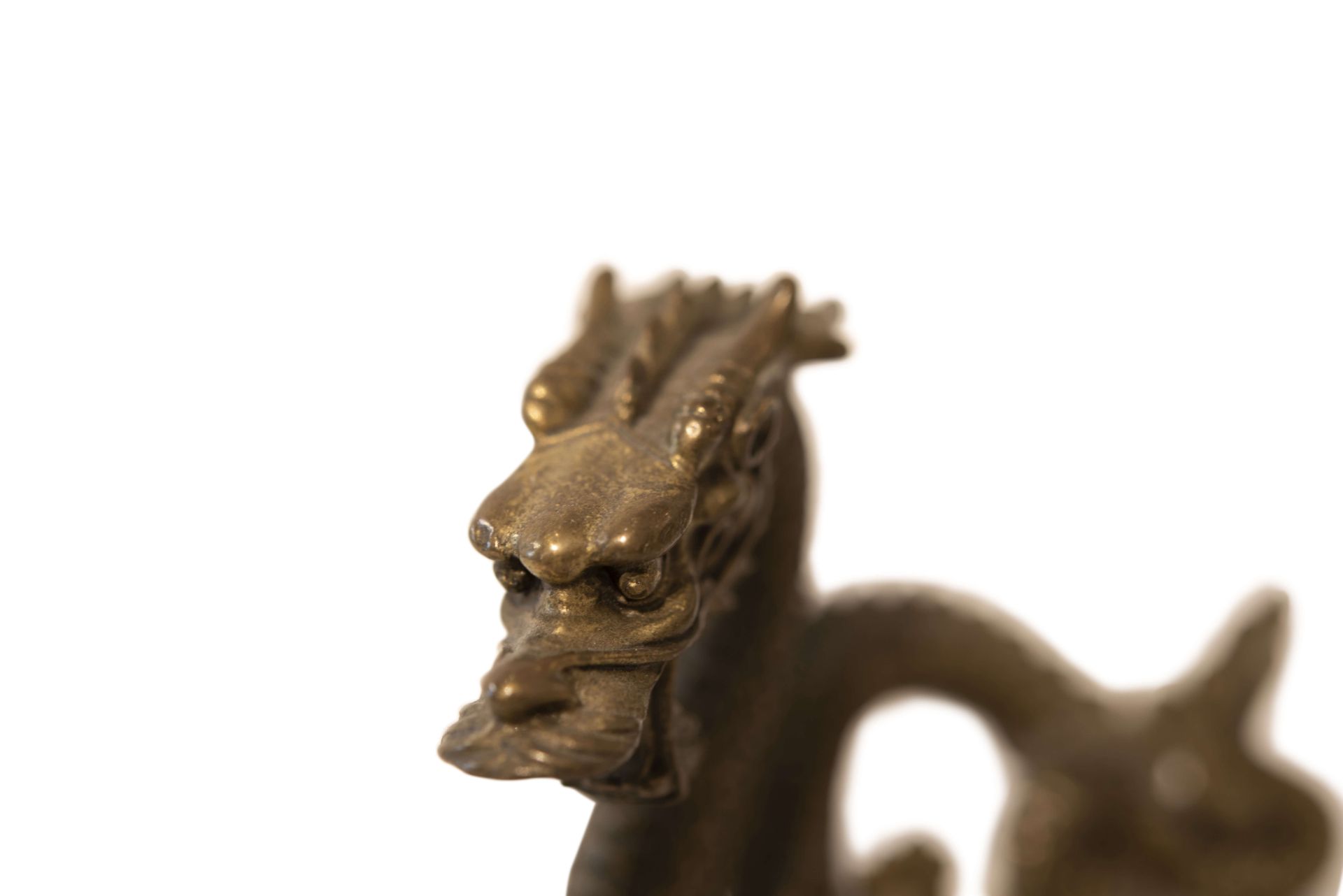 Asiatische Bronzefigur Drache mit grüner Patina | Asian Bronze Figure Dragon with Green Patina - Image 4 of 5