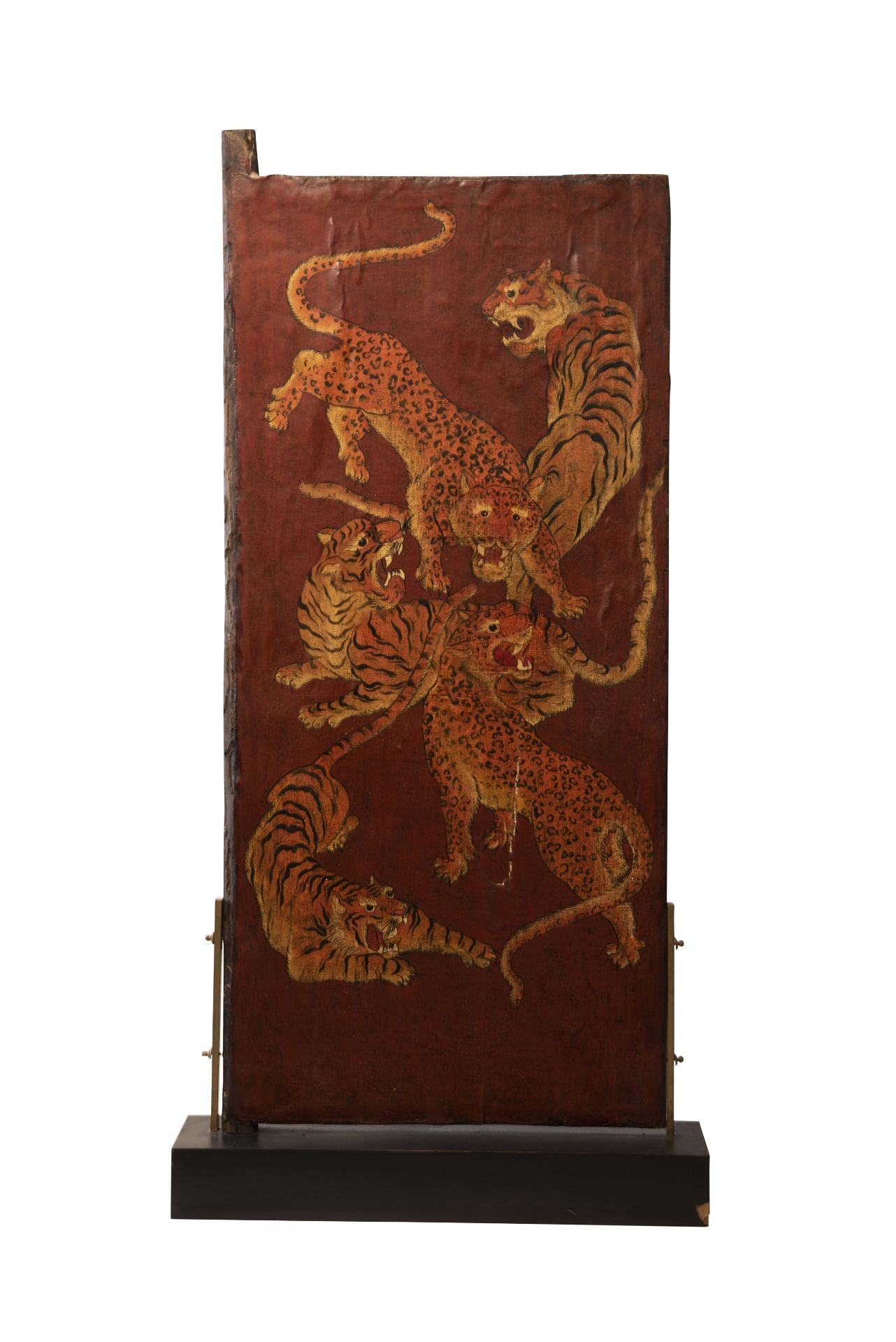 Tibetanische Türverkleidung mit Tiger- und Leopardenmalerei | Tibetan Door Panel with Tiger and Leop - Bild 5 aus 5