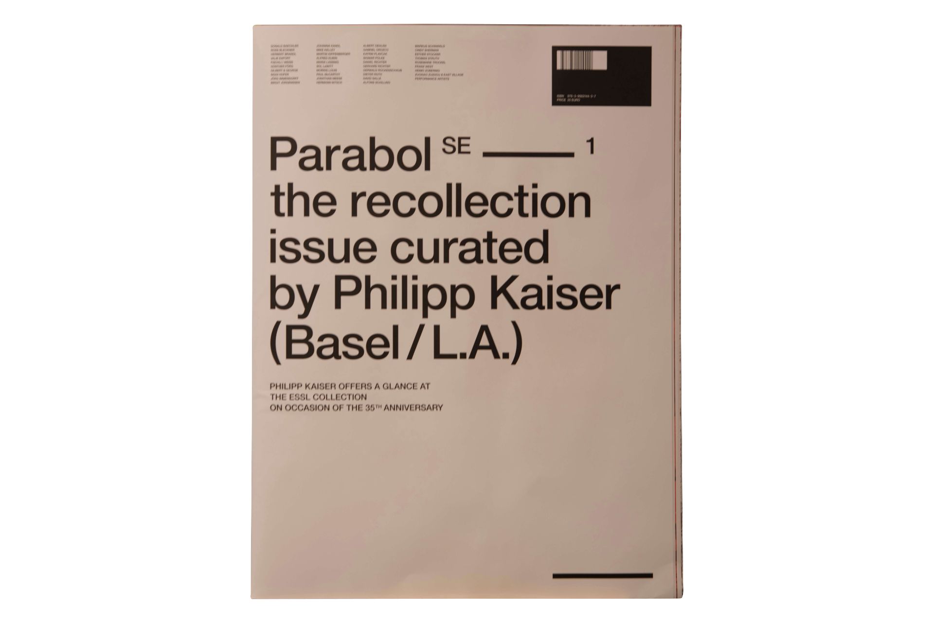 Parabol SE. The recollection issue curated by Philipp Kaiser (Basel/L.A.). | Parabol SE. The Recolle