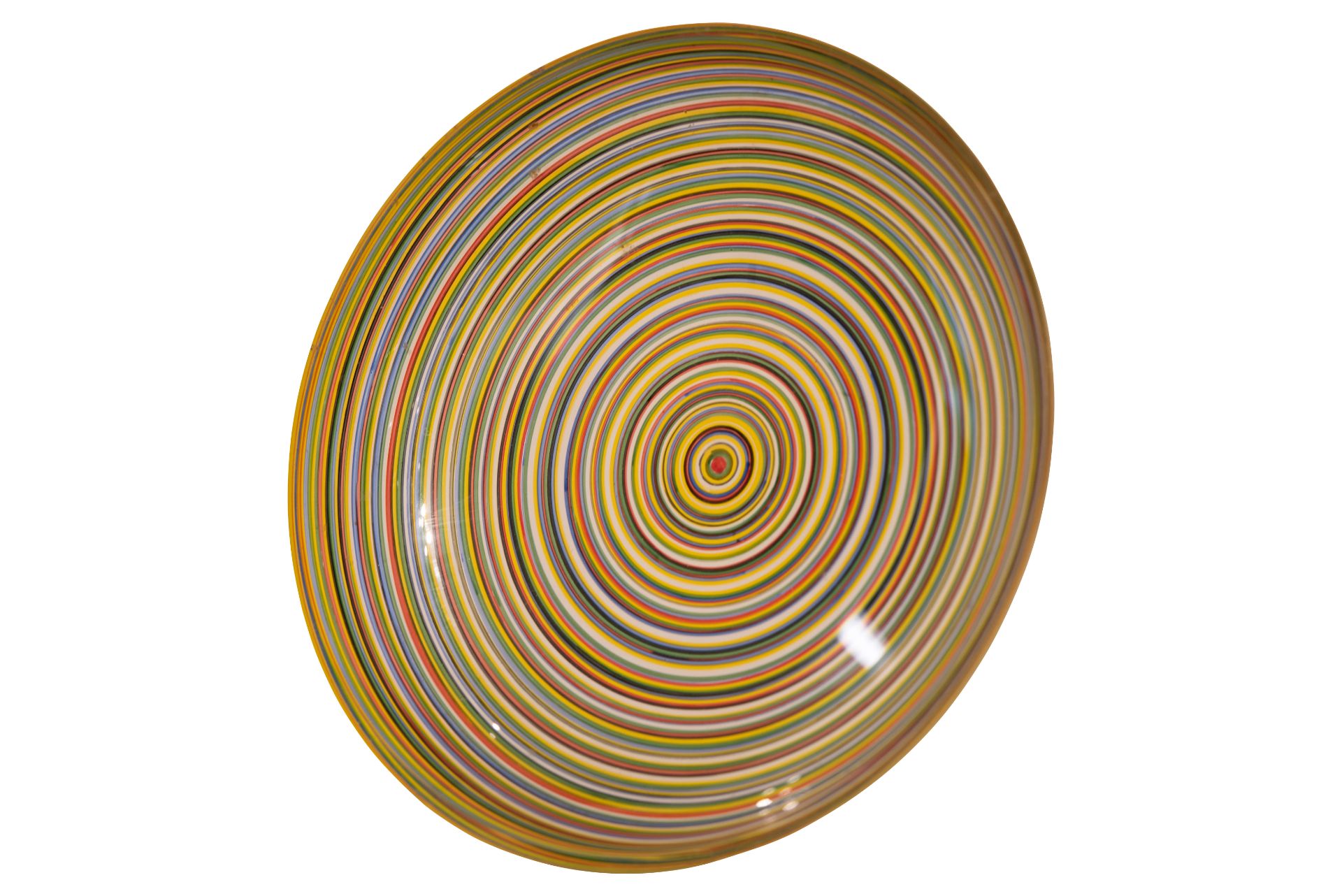 Glas Schale bunt bemalt | Glass Bowl Painted with Colorful Circles - Image 2 of 5