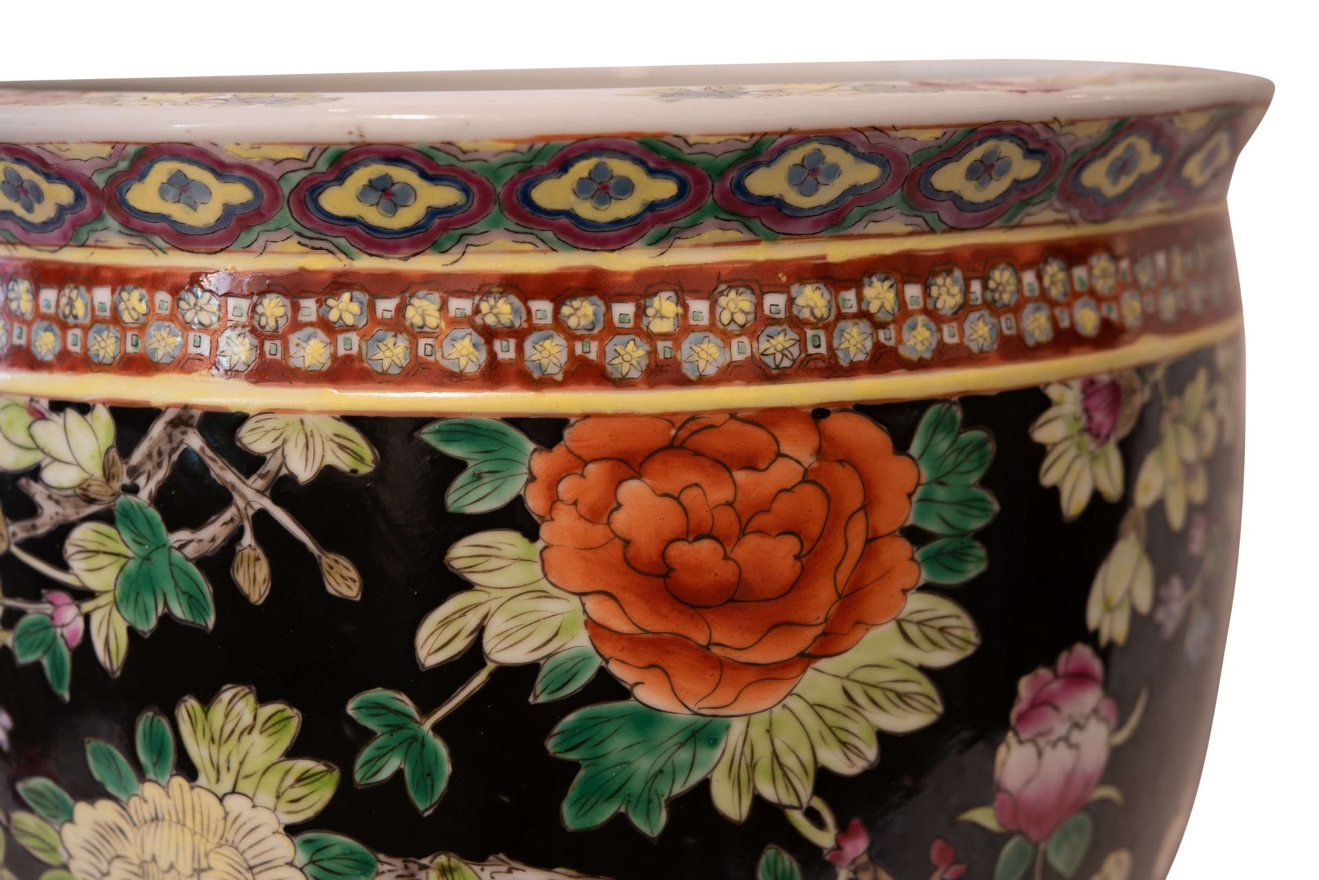 Keramikgefäß (Fischtopf)  Blumenmotive, Asiatisch, 20 Jahrhundert | Ceramic Vessel (Fish Pot) Flower - Bild 4 aus 5