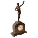 Bronze Uhr mit Figur eines Fechters | Bronze Clock with Figure of a Fencer