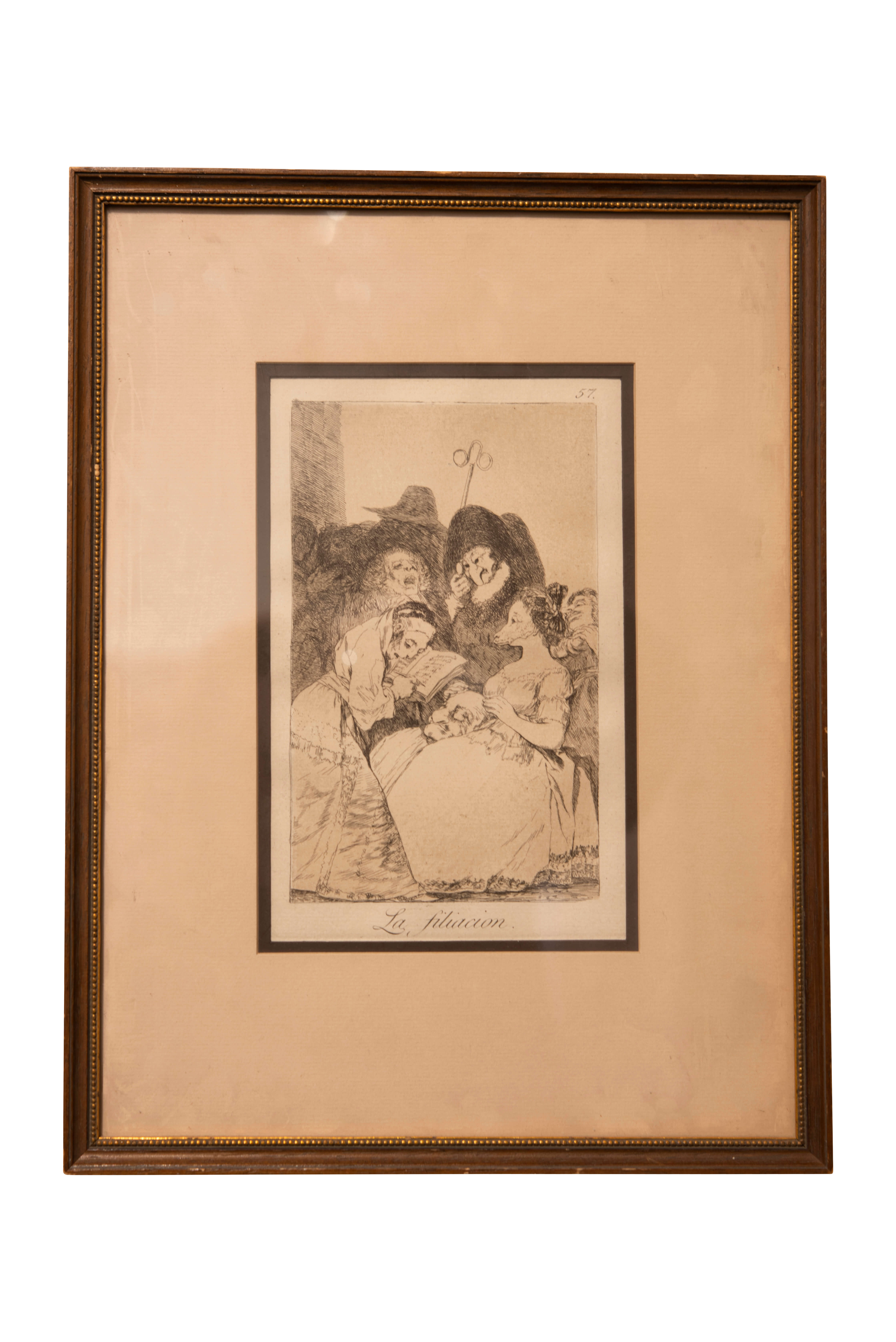 Nach Francisco de Goya La Fliacion Nr.57 aus Los Caprichos | After Francisco de Goya La Fliacion, Nr