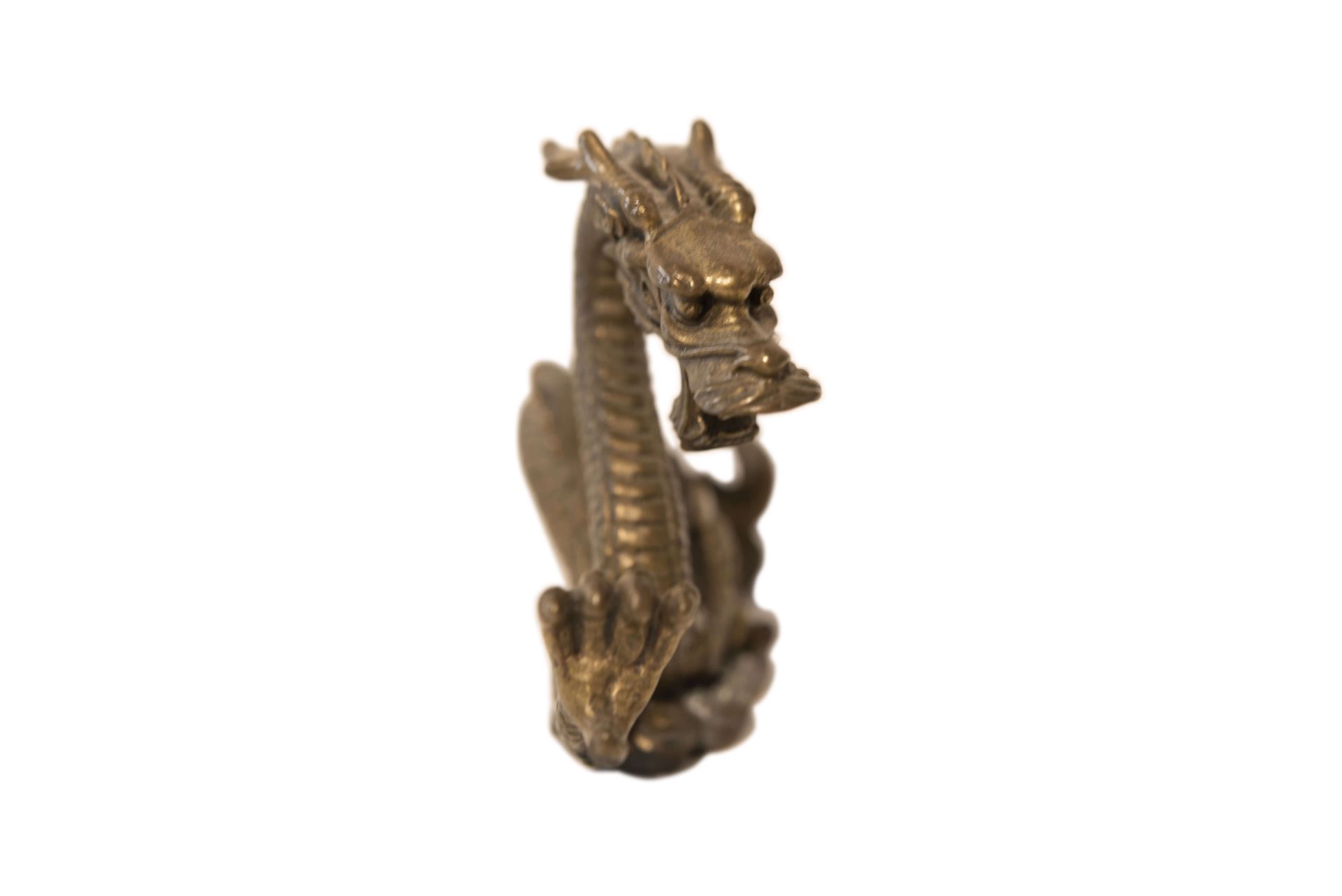 Asiatische Bronzefigur Drache mit grüner Patina | Asian Bronze Figure Dragon with Green Patina - Image 3 of 5