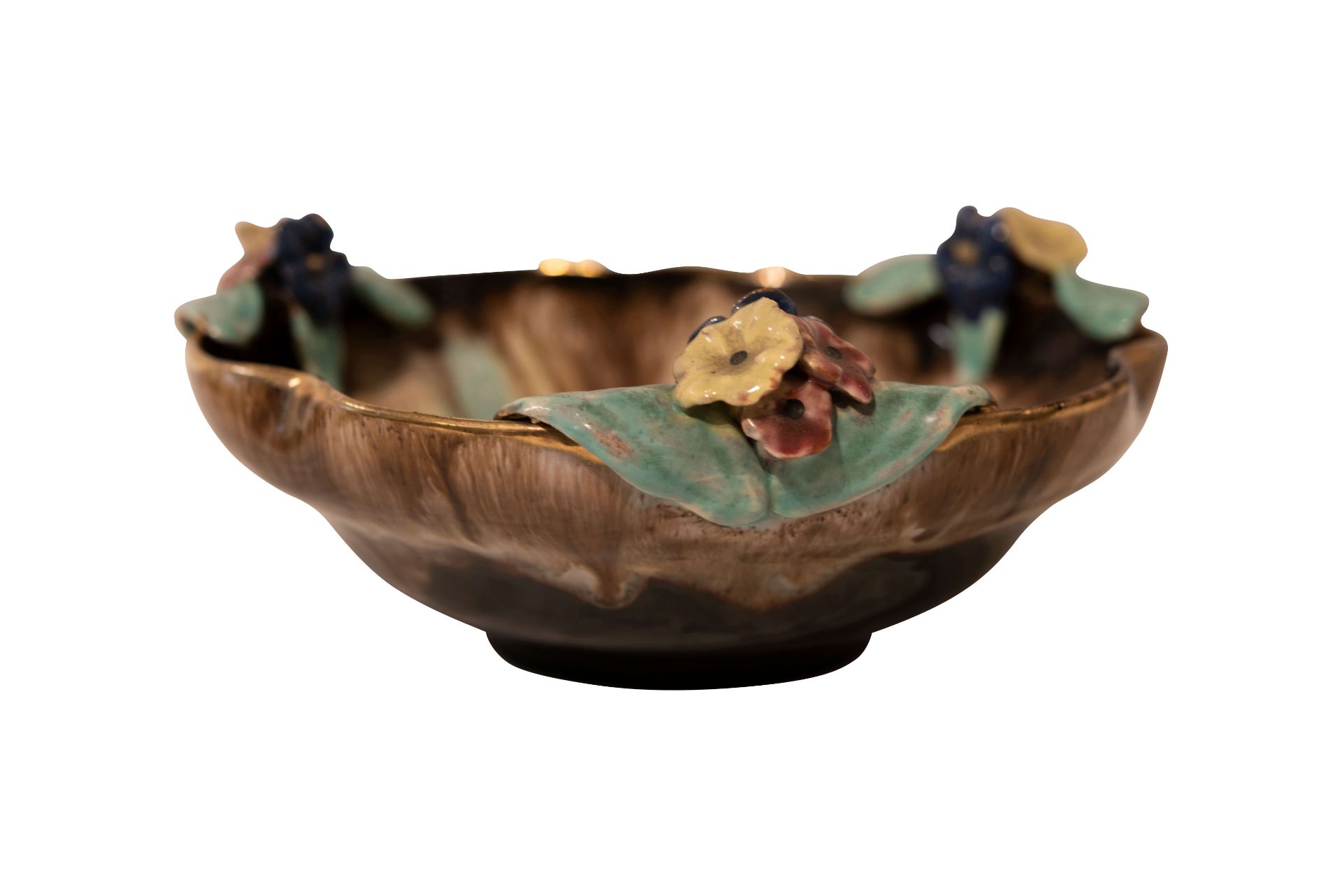 Obstschale Mürztaler Keramik mit plastischem Blütendekor | Fruit Bowl Mürztaler Ceramics - Bild 5 aus 5