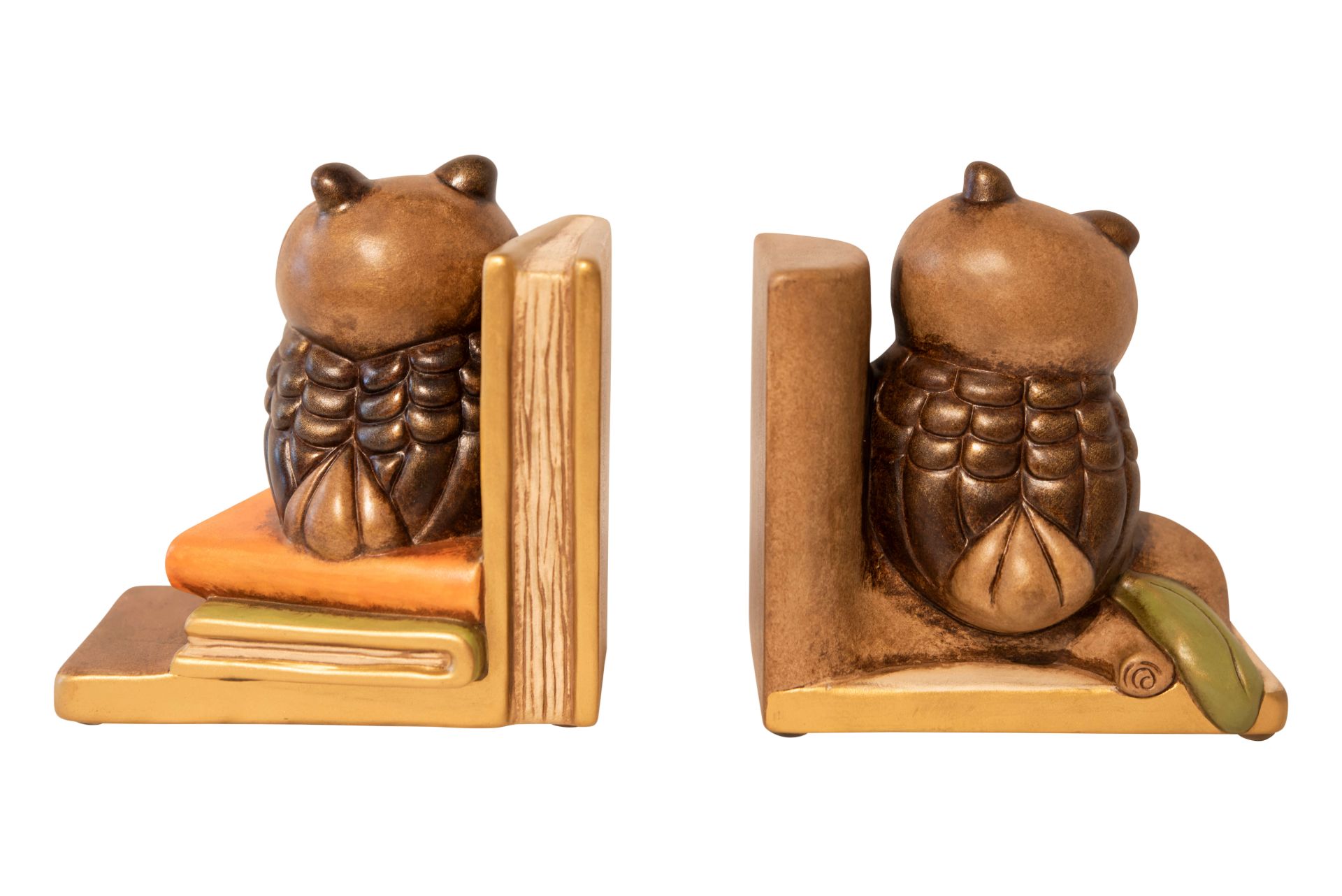 2 Stück Thun Buchstützen rechts & links Eule Keramik | 2 Pieces Thun Bookends Right & Left Owl Ceram - Bild 2 aus 5