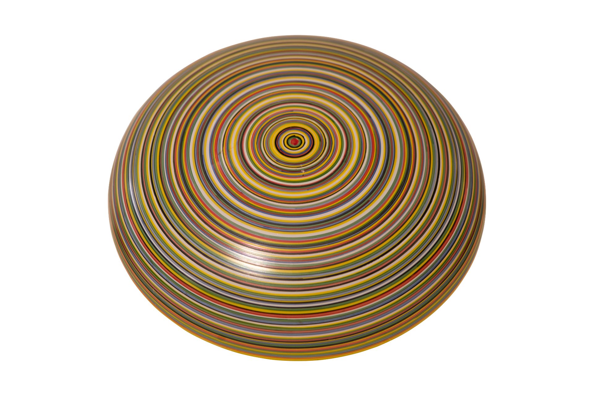 Glas Schale bunt bemalt | Glass Bowl Painted with Colorful Circles - Image 3 of 5