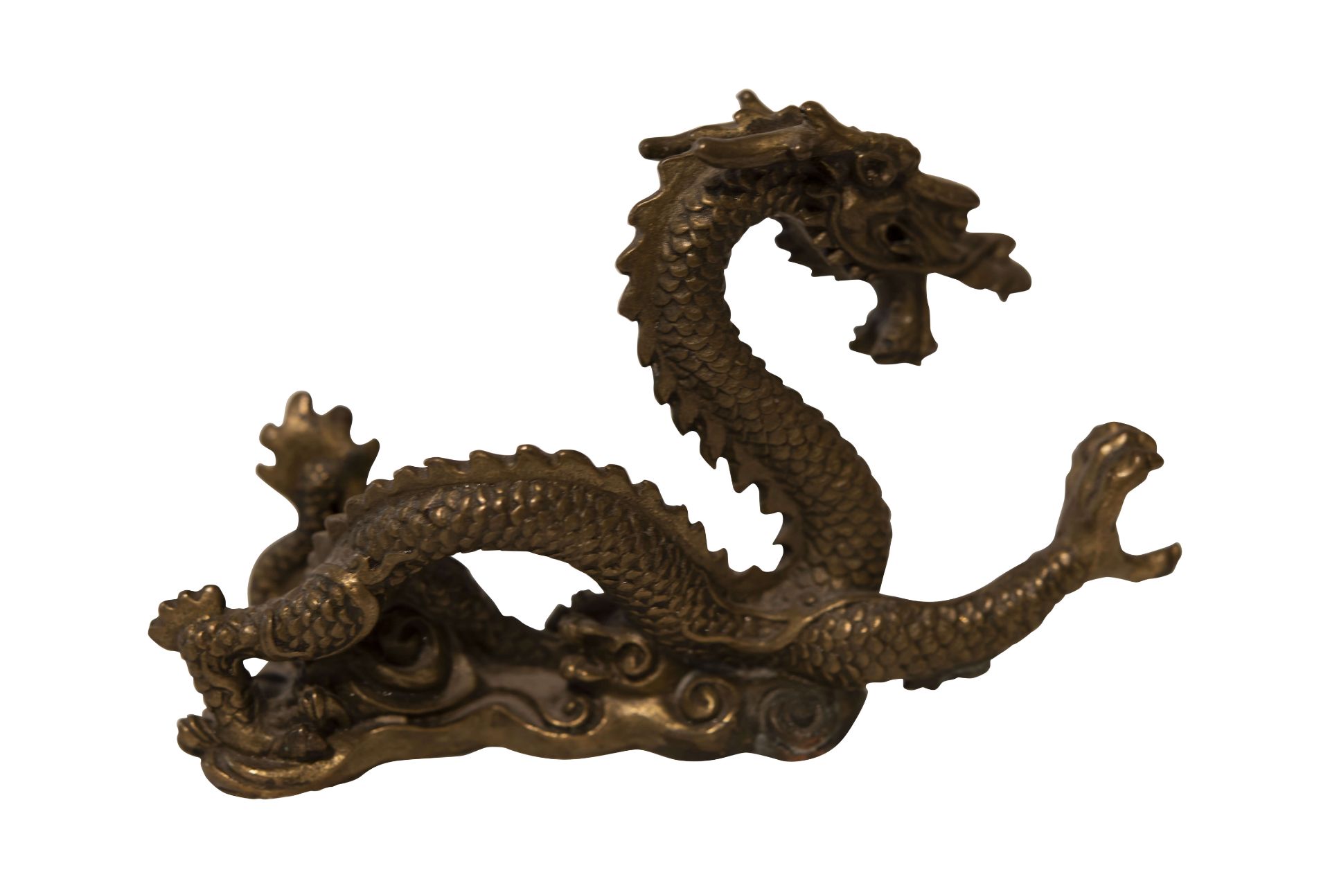 Asiatische Bronzefigur Drache mit grüner Patina | Asian Bronze Figure Dragon with Green Patina - Image 2 of 5