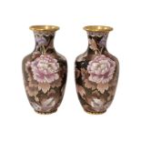 Chinesische glasierte Cloisonné Vasen keine Herstellermarke | 2 Chinese Glazed Cloisonné Vases