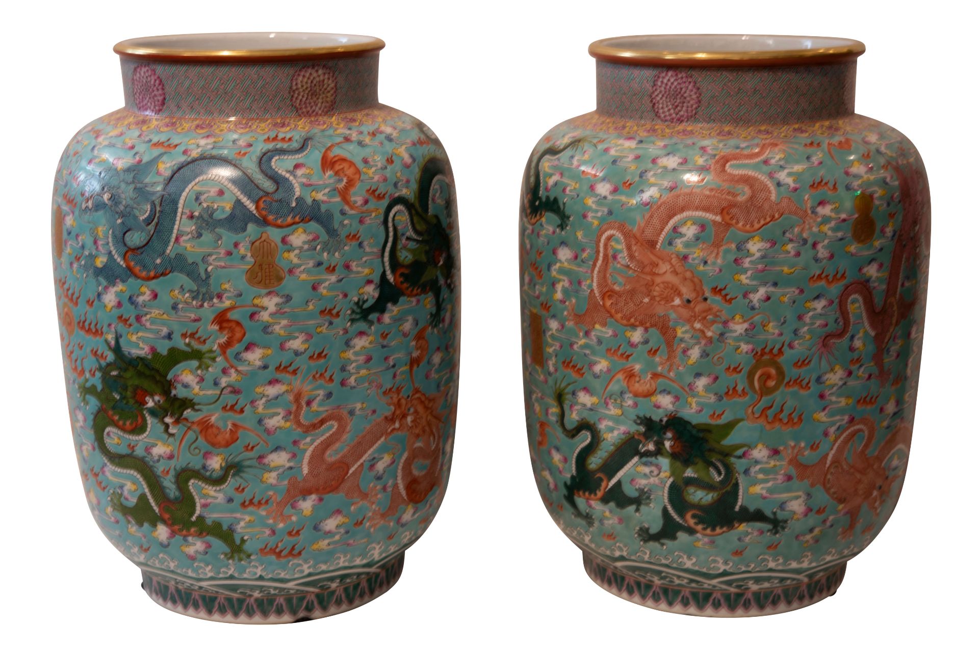 2 große Chinesische Cloisonné Vasen  | 2 Large Chinese Cloisonné Vases