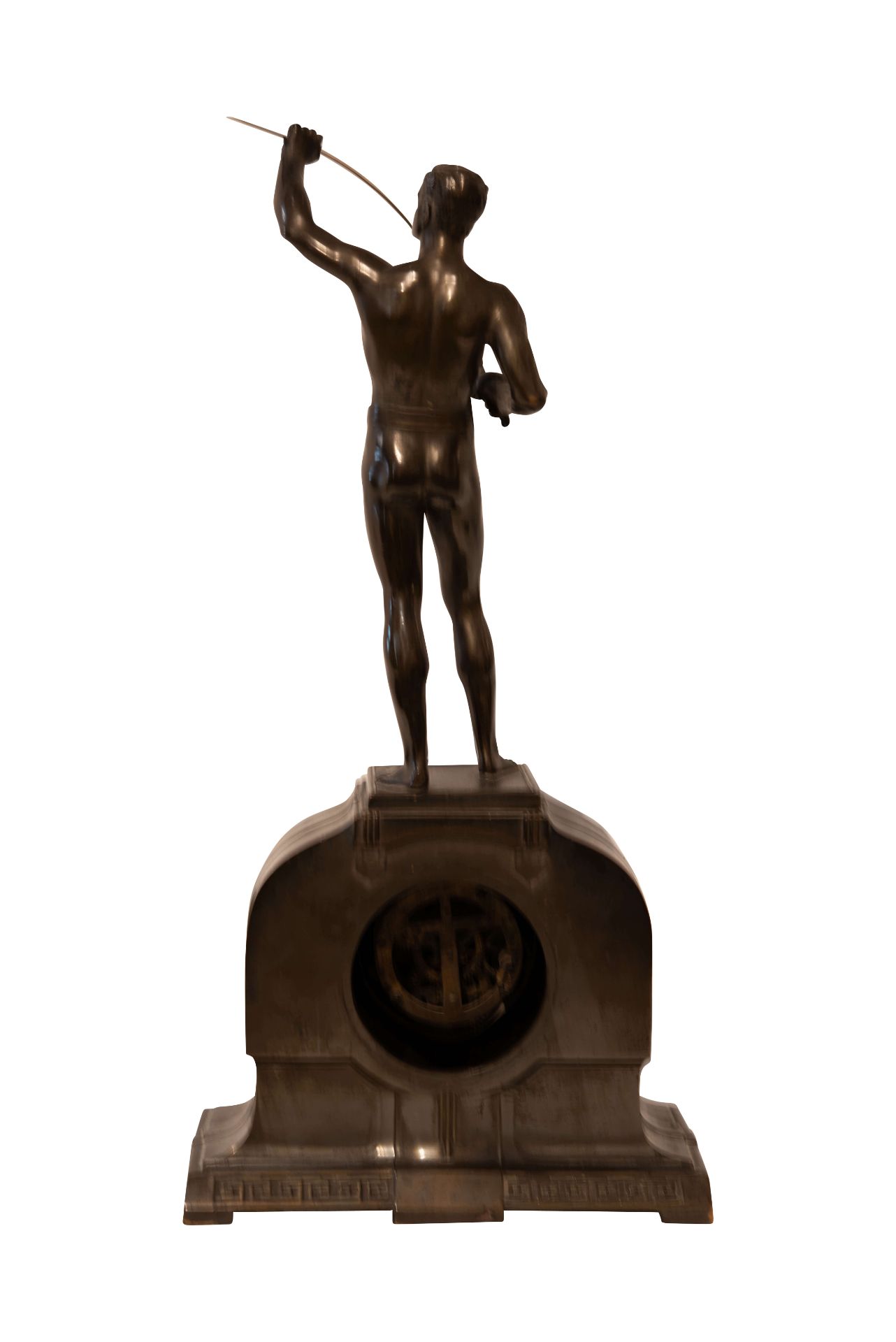 Bronze Uhr mit Figur eines Fechters | Bronze Clock with Figure of a Fencer - Bild 5 aus 5