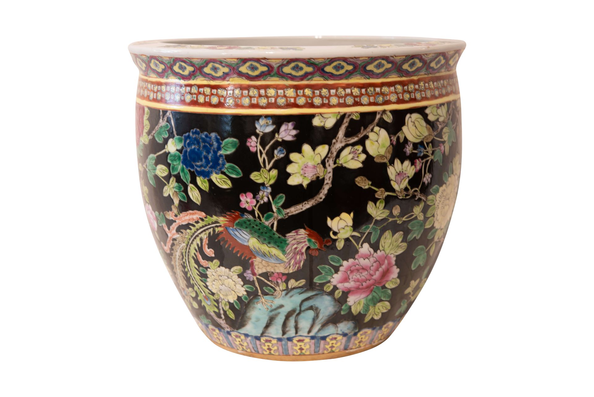 Keramikgefäß (Fischtopf)  Blumenmotive, Asiatisch, 20 Jahrhundert | Ceramic Vessel (Fish Pot) Flower - Bild 2 aus 5
