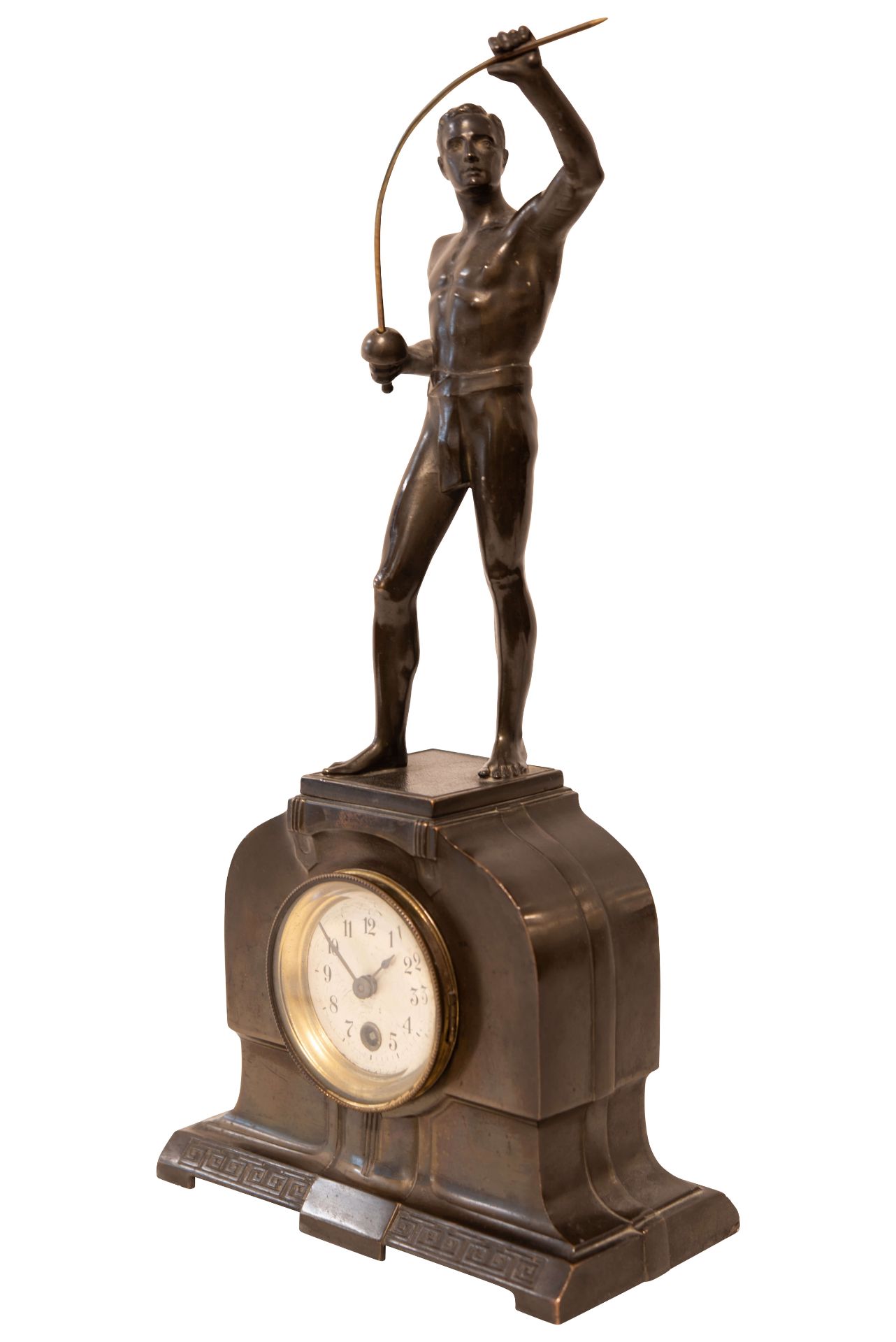 Bronze Uhr mit Figur eines Fechters | Bronze Clock with Figure of a Fencer - Bild 3 aus 5