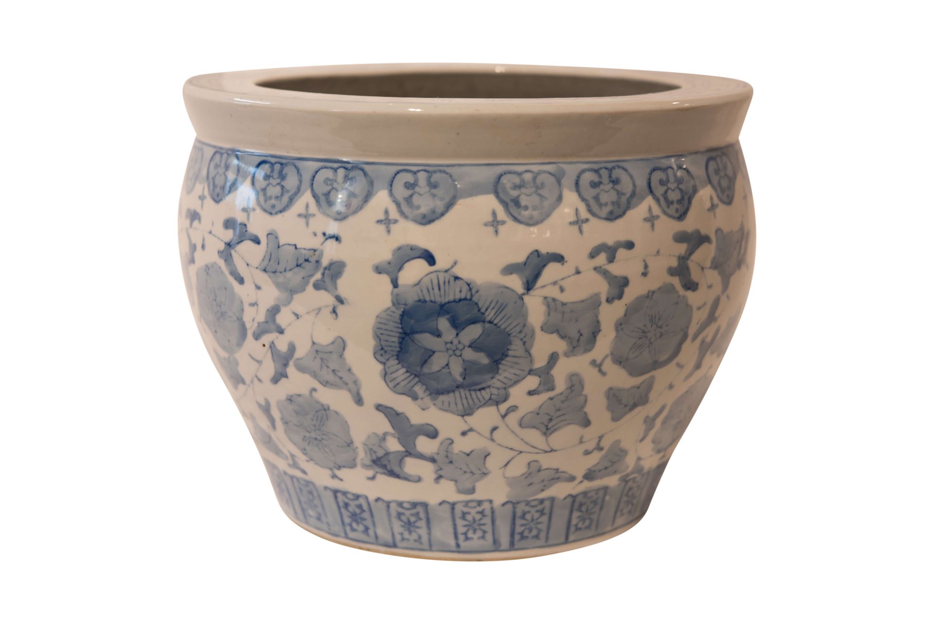 Keramikgefäß (Fischtopf) Blumenmotive Asiatisch 20 Jahrhundert | Ceramic Vessel With Asian Floral Mo