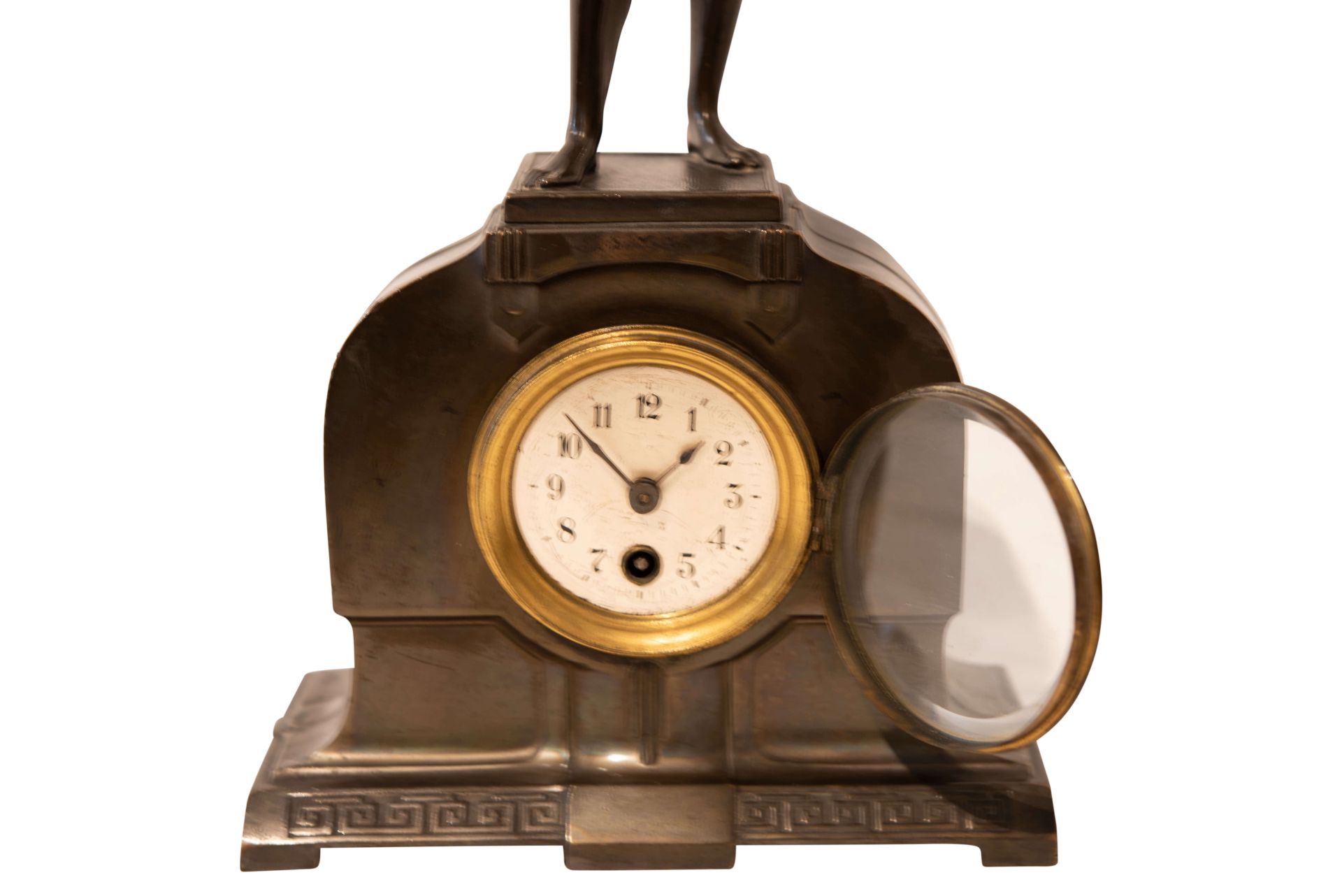 Bronze Uhr mit Figur eines Fechters | Bronze Clock with Figure of a Fencer - Bild 4 aus 5