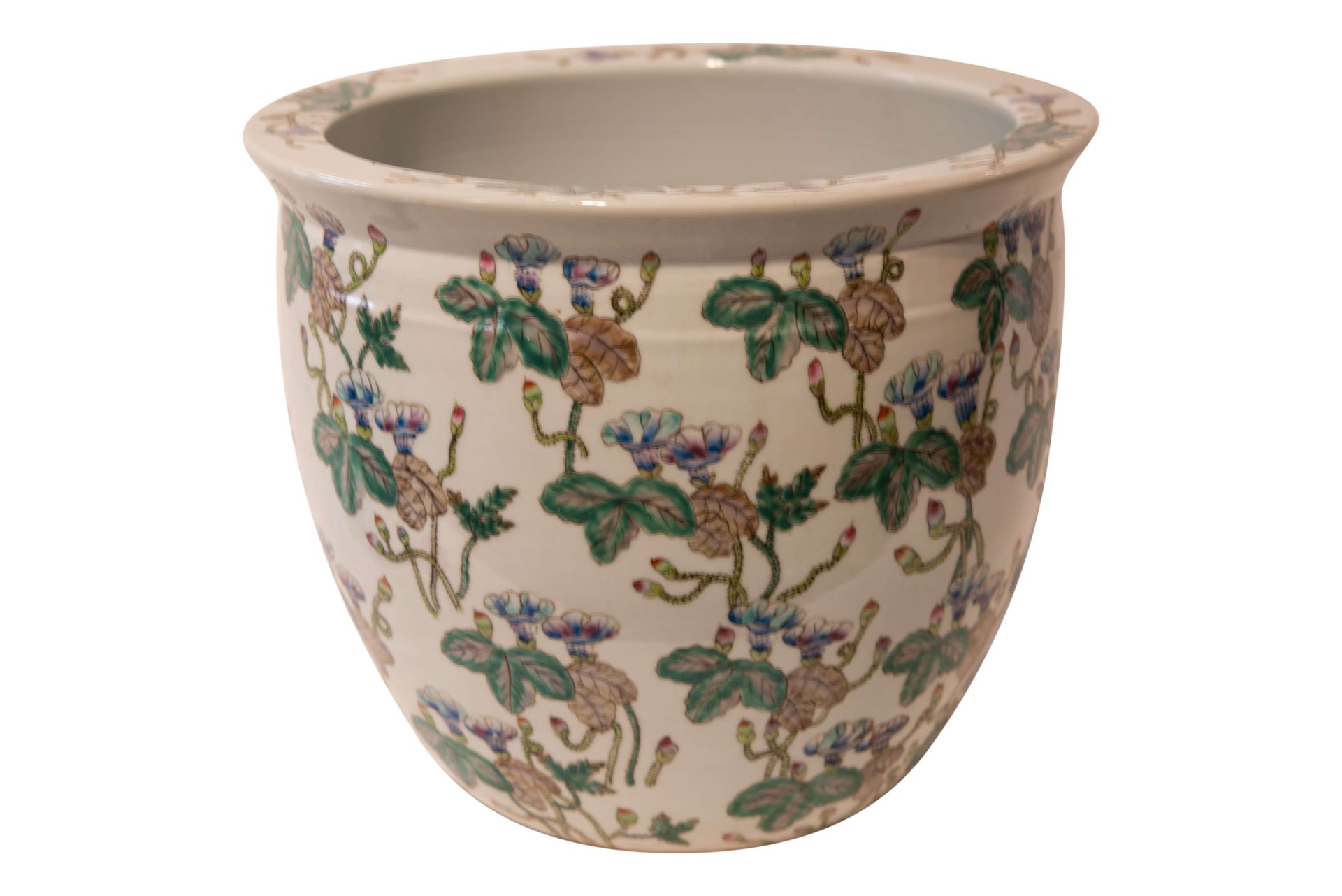 Keramikgefäß (Fischtopf)  Blumenmotive Asiatisch 20 Jahrhundert | Ceramic Vessel With Asian Floral M