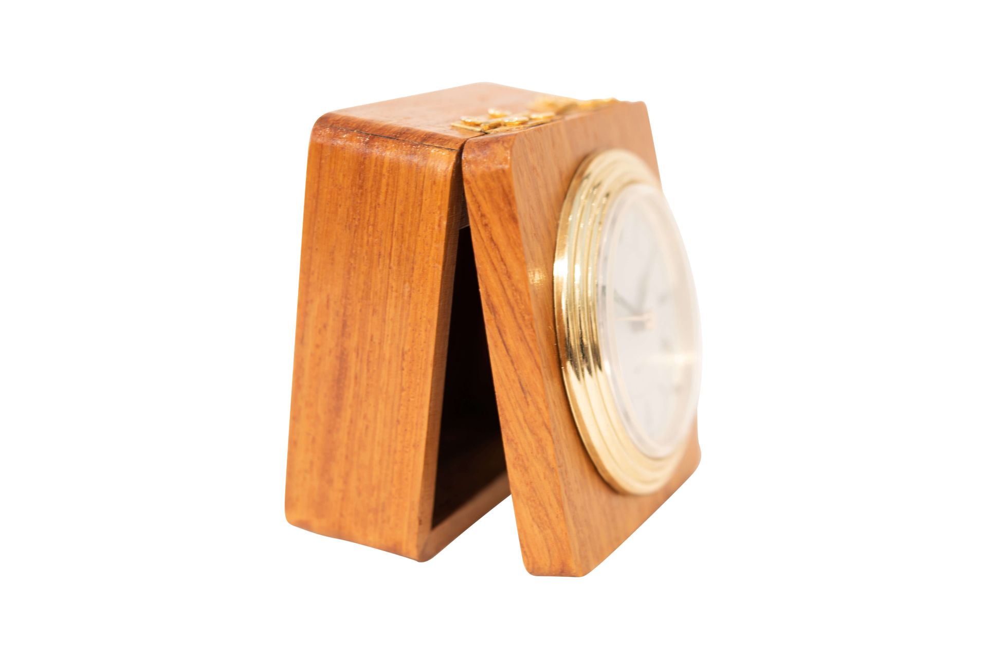 Quarz Uhr in Holz Schatulle ohne Batterie | Quartz Clock in Wooden Box, without Battery - Image 5 of 5