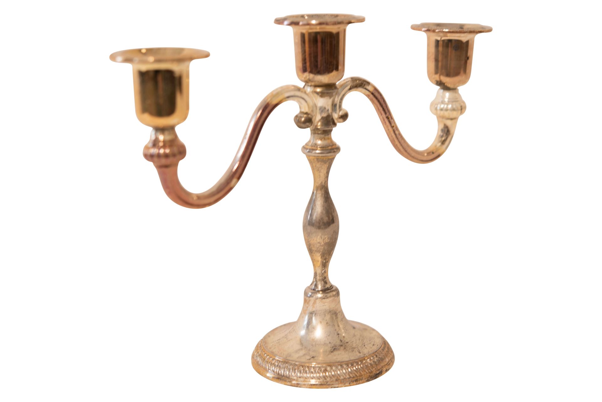 Dreiarmiger Kerzenleuchter Versilbert | Candlestick Silver Plated with Three Arms - Image 3 of 5