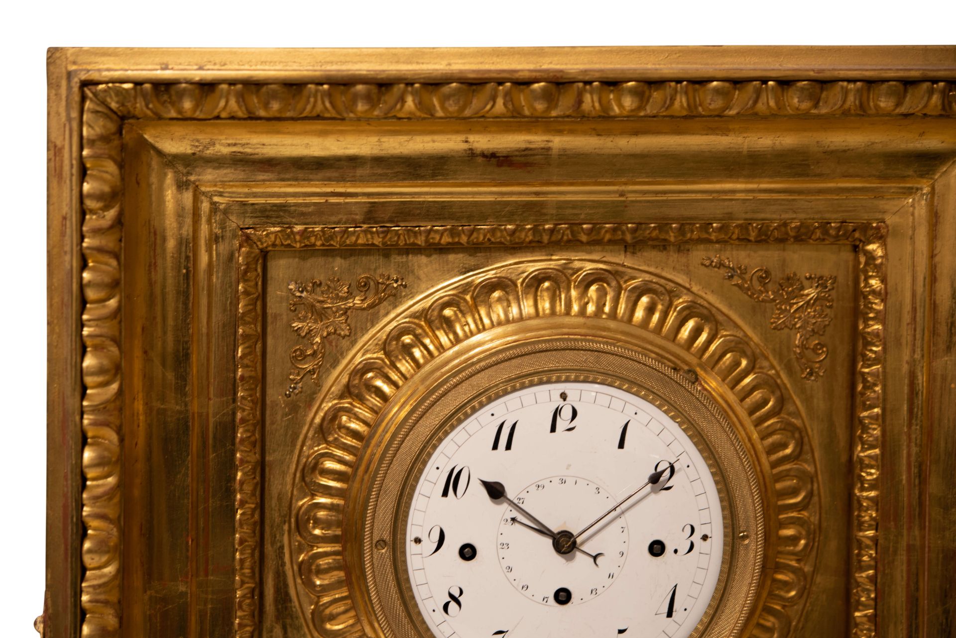 Biedermeier Rahmenuhr vergoldet erste Hälfte 19. Jahrhundert | Biedermeier Frame Clock Gilded First - Image 4 of 5
