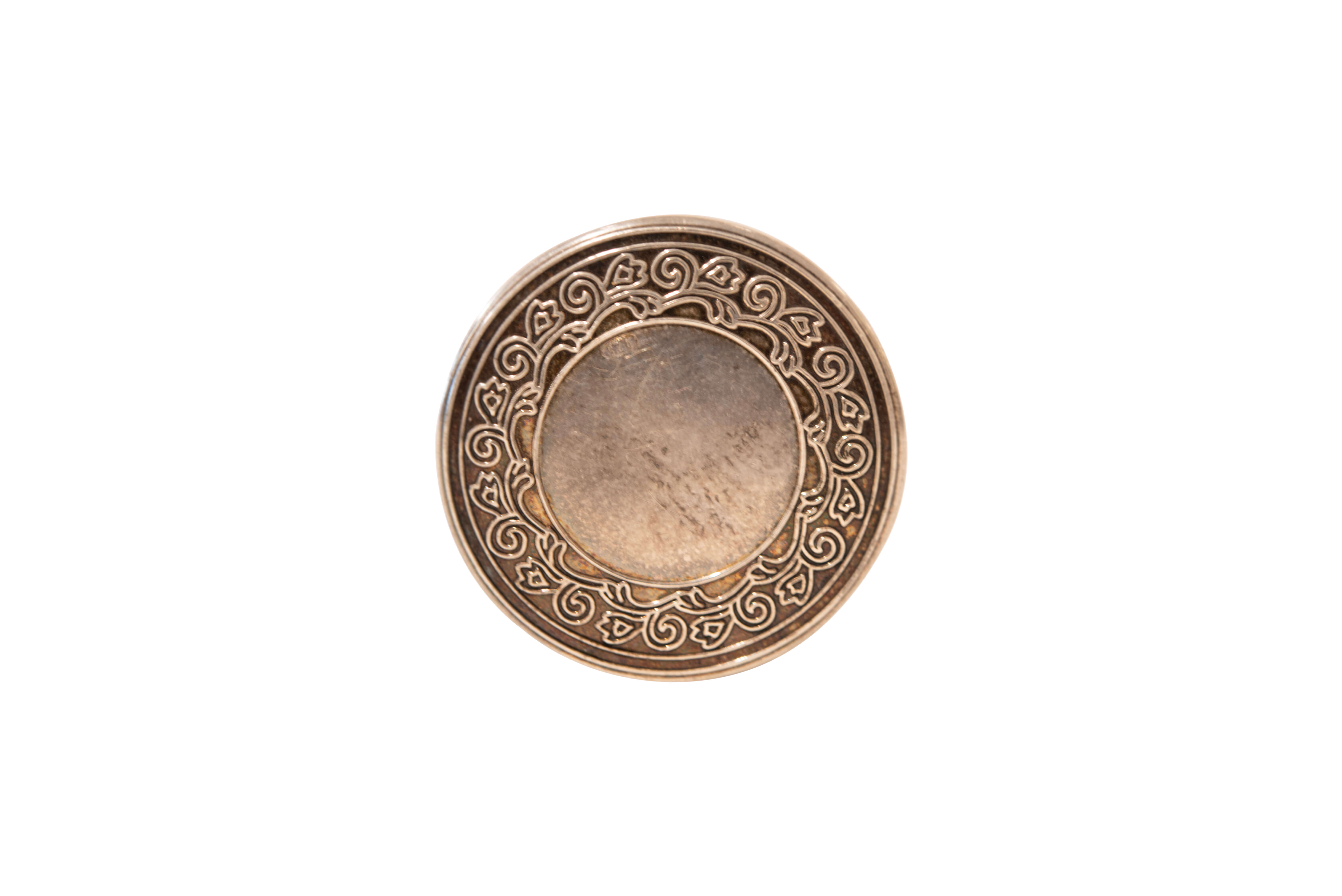 Gravierte runde Dose, Silber | Silver Round Engraved Box