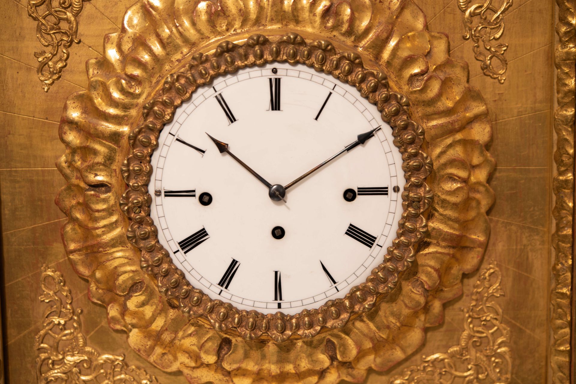 Biedermeier Rahmenuhr vergoldet erste Hälfte 19. Jahrhundert | Biedermeier Frame Clock Gilded First  - Bild 3 aus 5