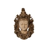 Grüne Tara Maske Wandschmuck | Green Tara Mask Wall Decoration