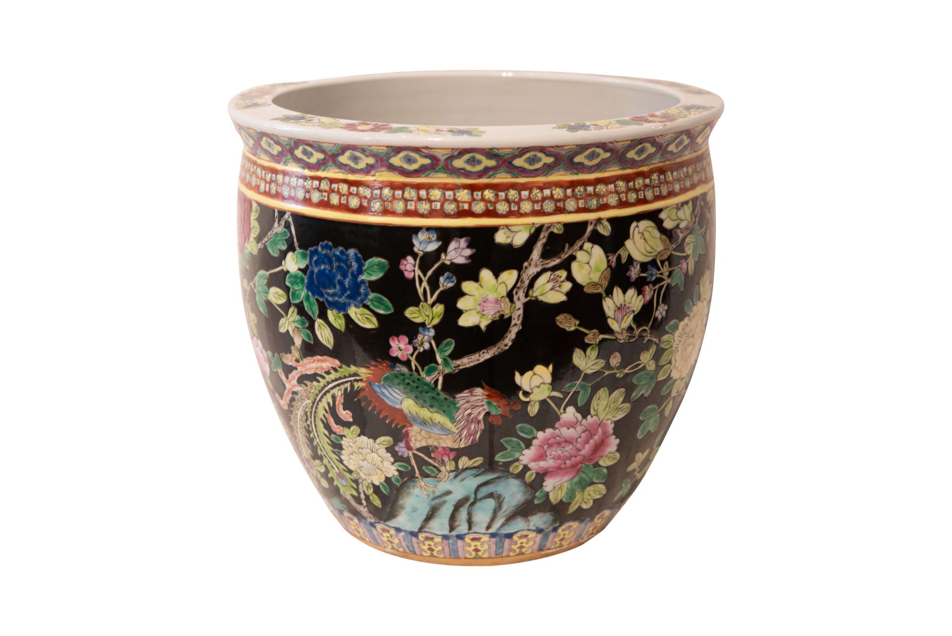 Keramikgefäß (Fischtopf)  Blumenmotive, Asiatisch, 20 Jahrhundert | Ceramic Vessel (Fish Pot) Flower