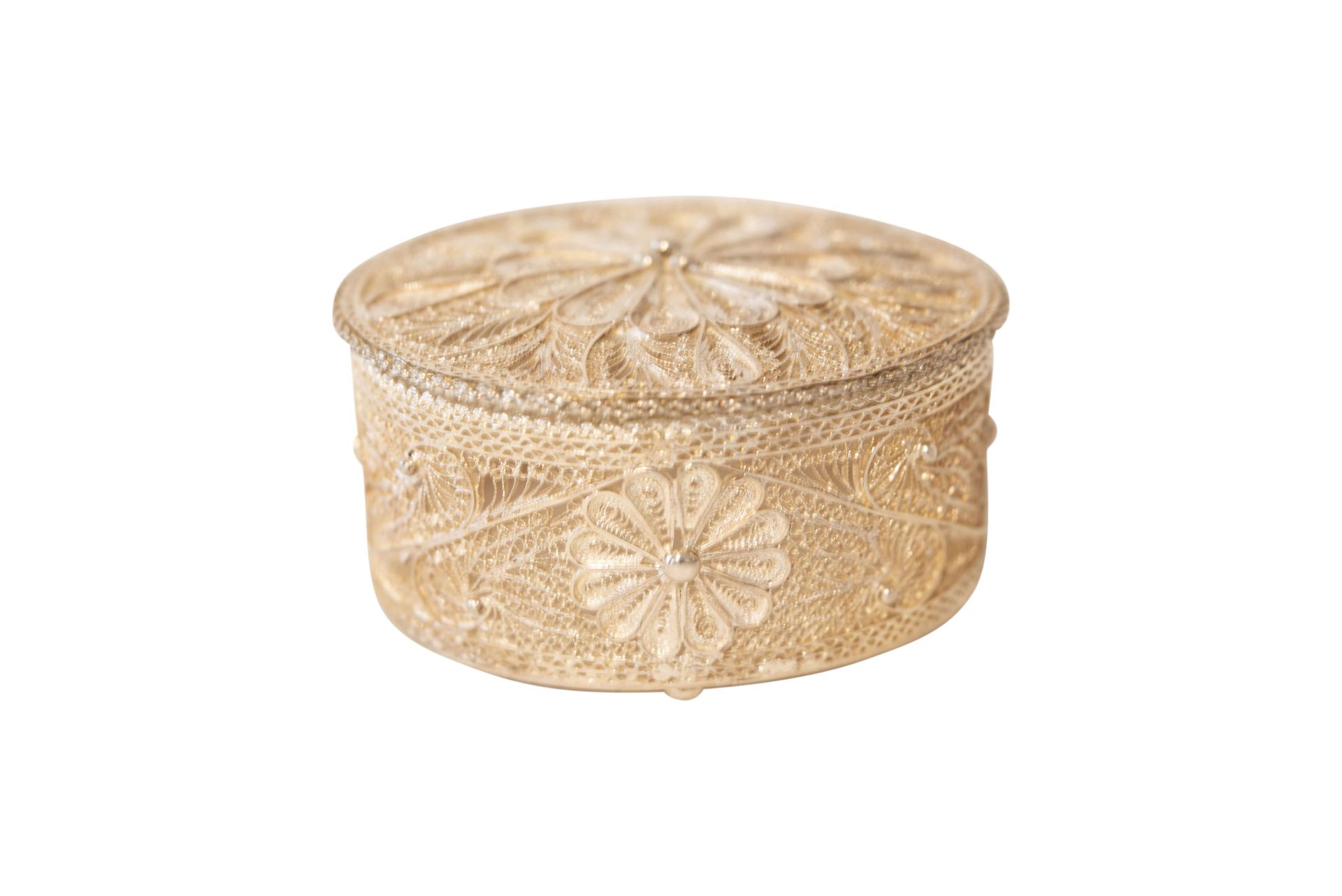 Ovale filigrane Deckeldose aus Silber | Silver Oval Filigree Lidded Box - Image 2 of 5