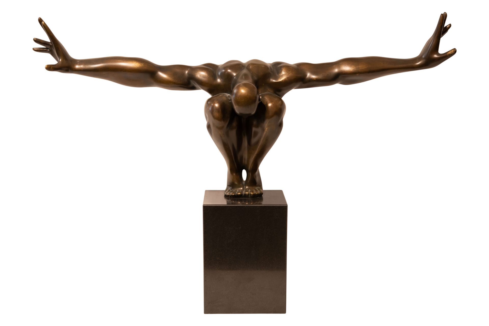Plastik Skulpture Der Athlet auf Marmorsockel | Sculpture The Athlete on marble base