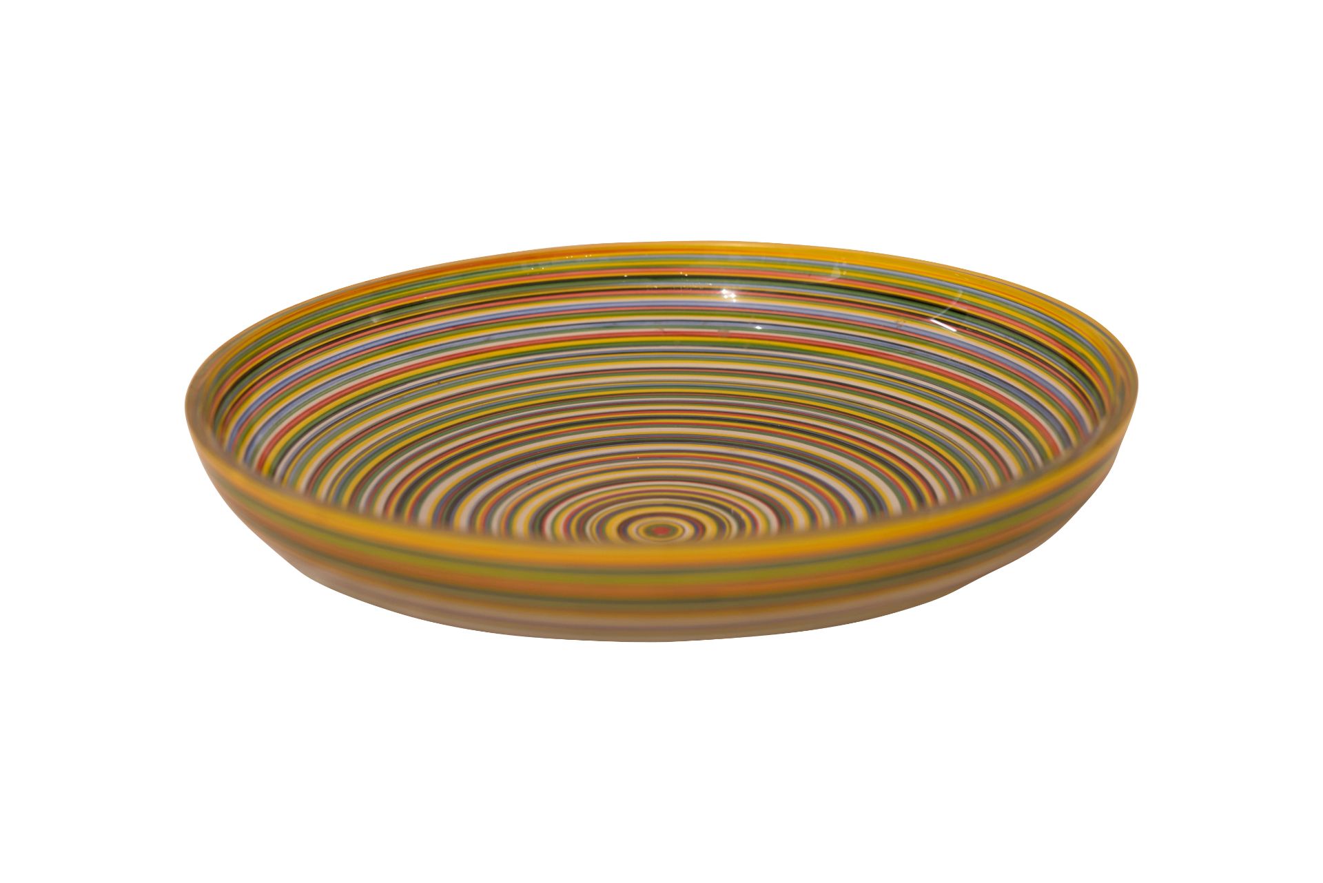 Glas Schale bunt bemalt | Glass Bowl Painted with Colorful Circles - Image 4 of 5