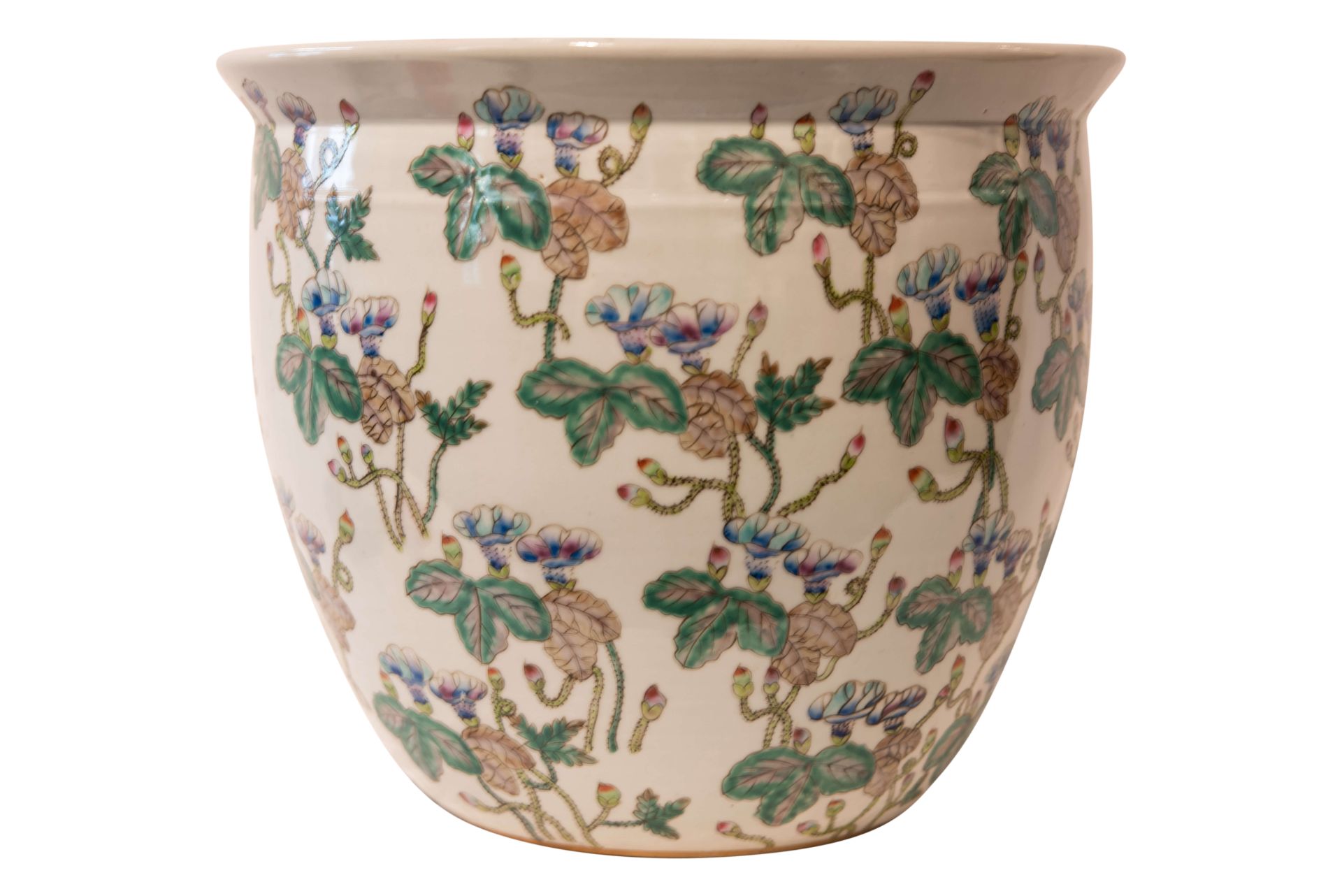 Keramikgefäß (Fischtopf)  Blumenmotive Asiatisch 20 Jahrhundert | Ceramic Vessel With Asian Floral M - Bild 2 aus 5