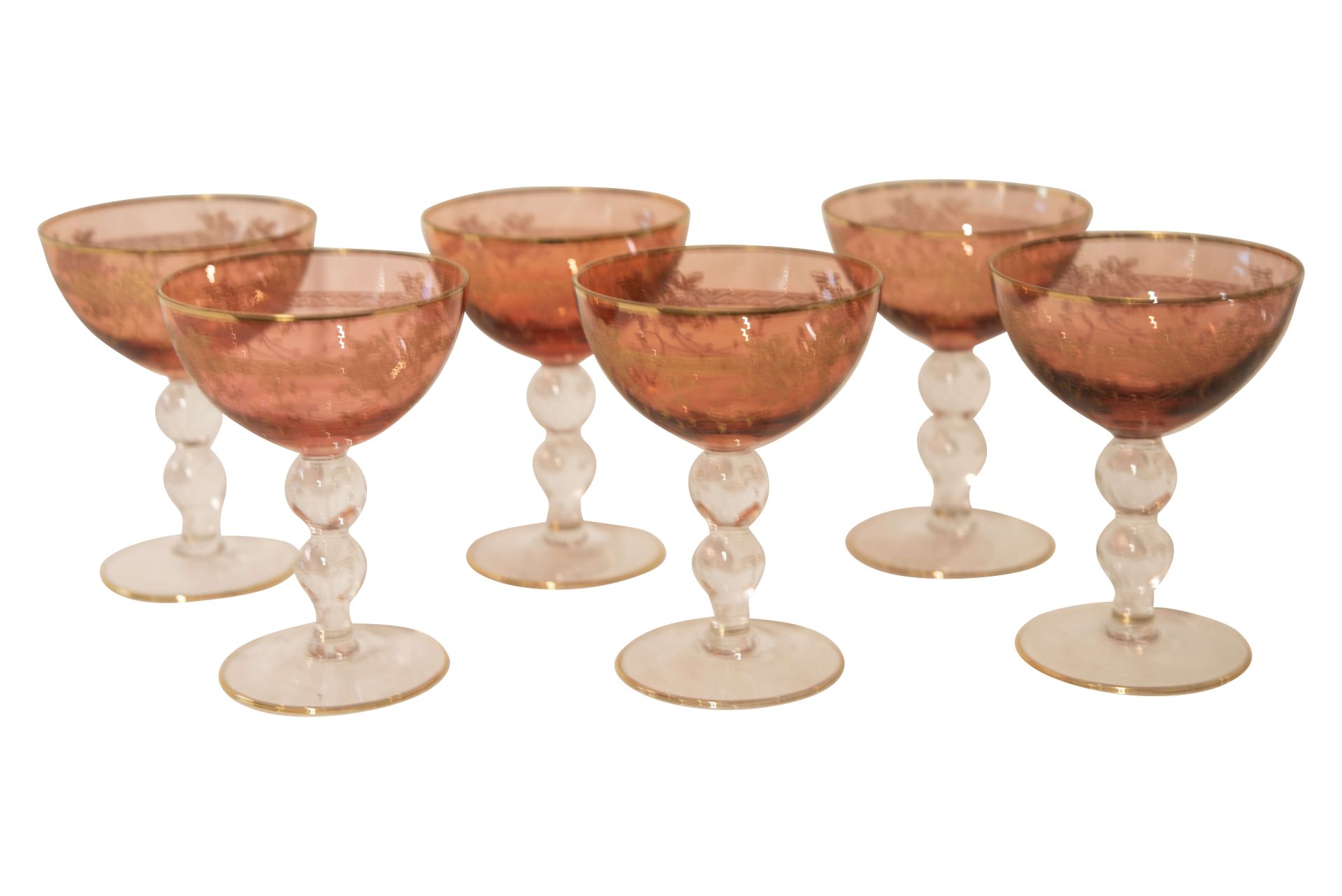 Set 6 Stück Champagner Coupe Gold Quatrefoil | Set 6 Pieces Champagne Coupe Gold Quatrefoil