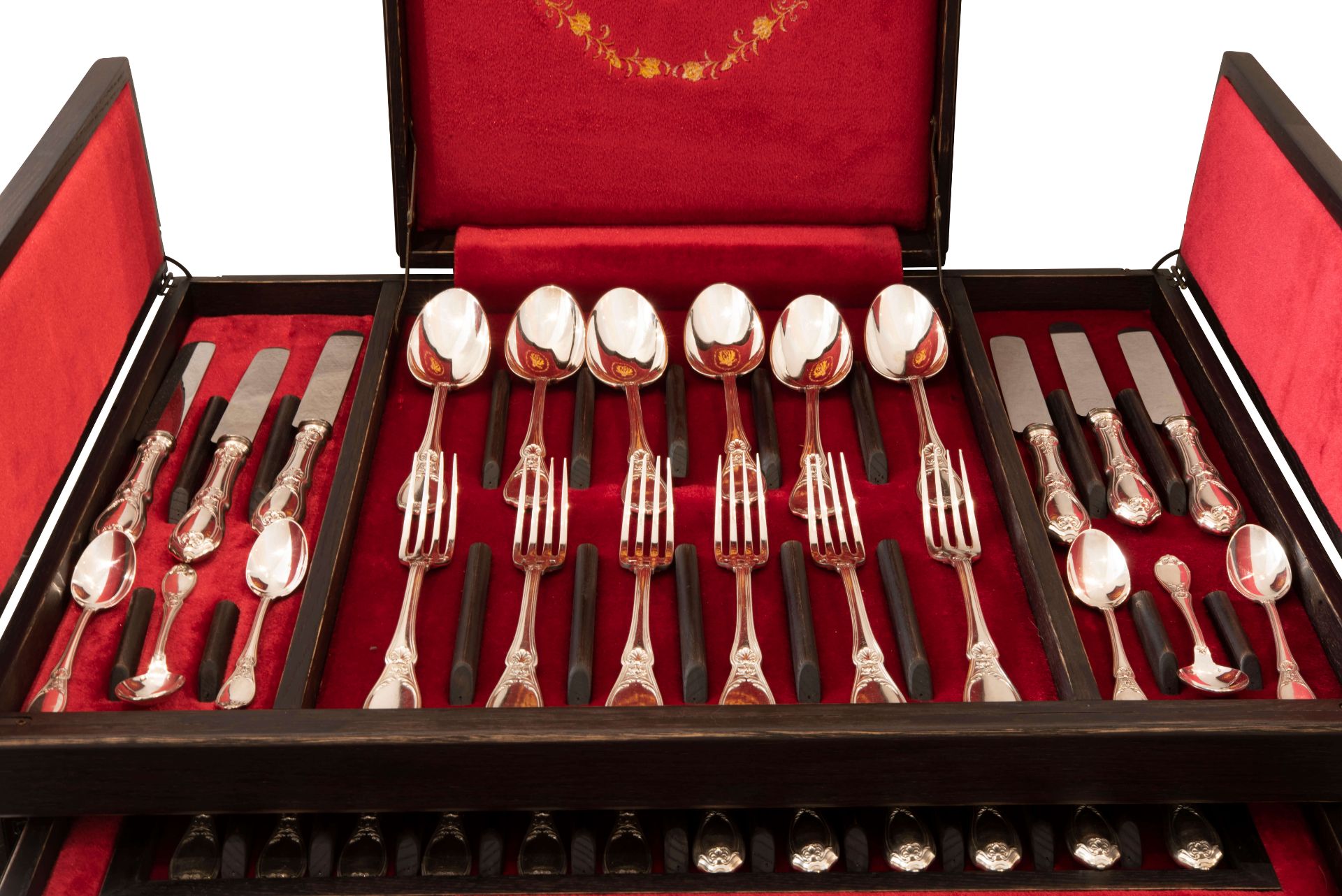 Maison Odiot Frankreich Silberbesteck im exklusiven Holzkasten | Maison Odiot Cutlery Set in a Exclu - Bild 9 aus 10